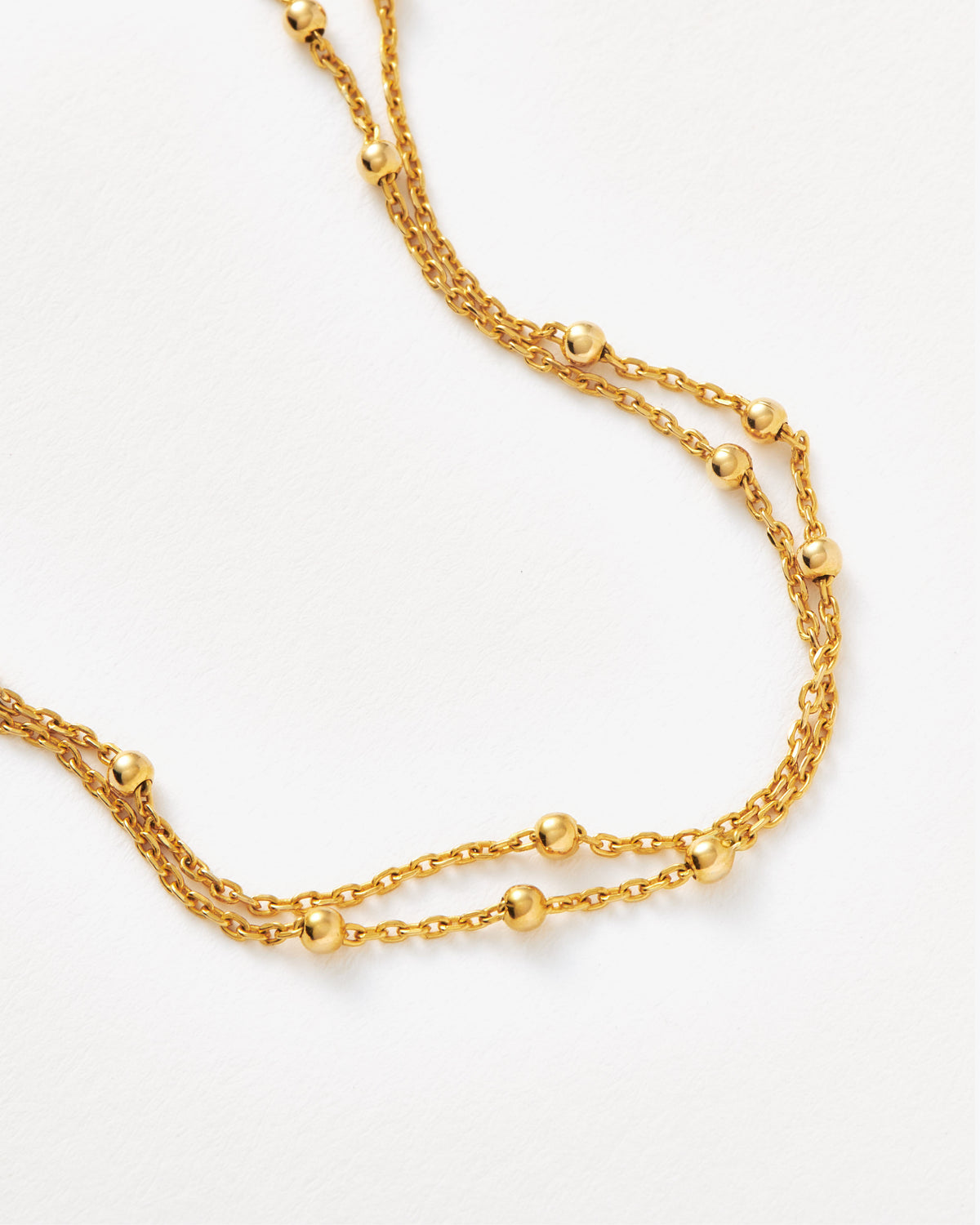 Missoma Double Chain Bracelet in gold-plated sterling silver, view 3