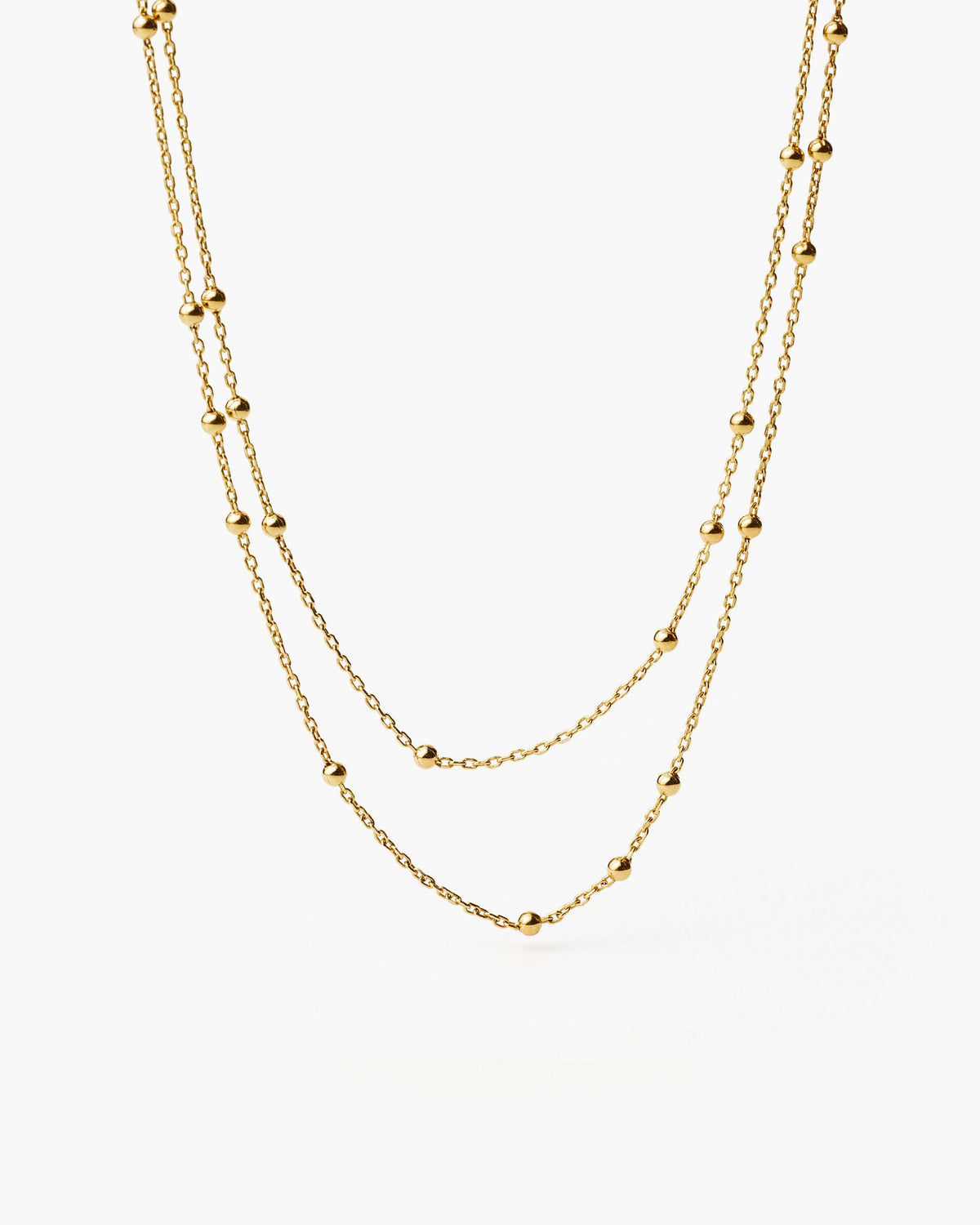 Missoma Double Chain Necklace in gold-plated sterling silver, view 4