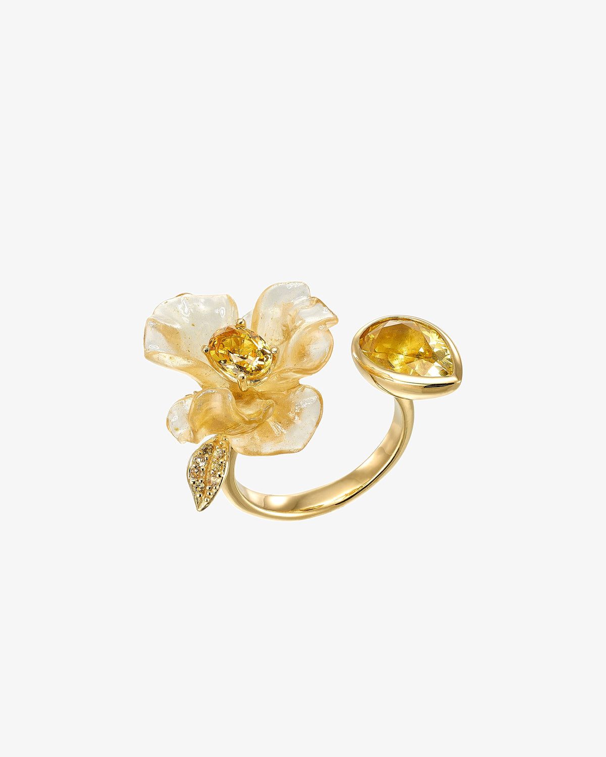 Anabela Chan Yellow Sapphire Spinach Petunia Ring