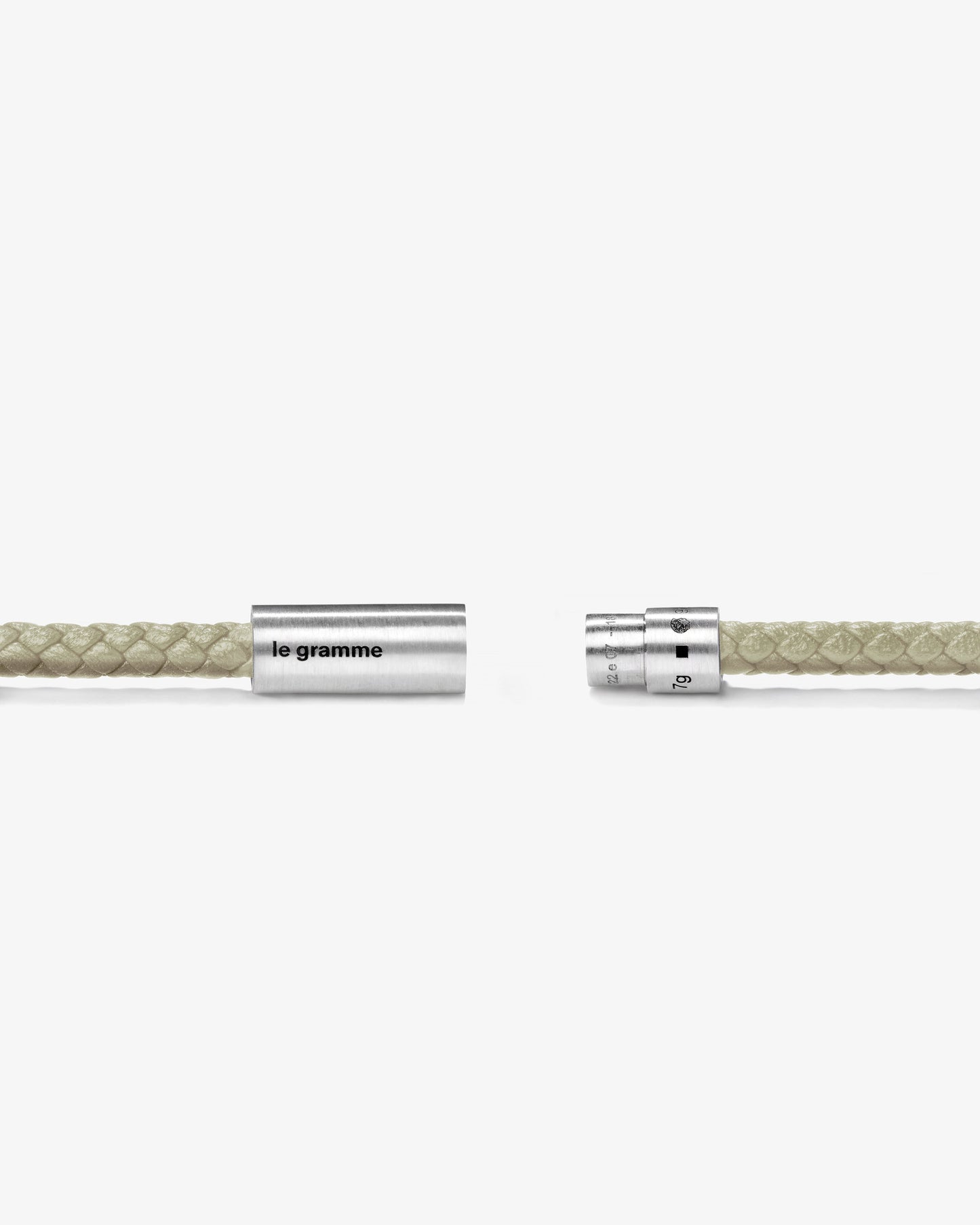 Le gramme 7g beige leather cable bracelet