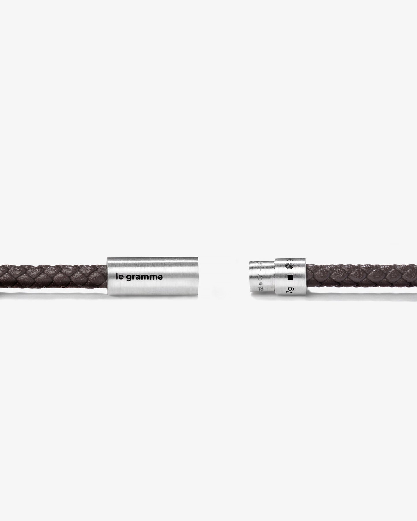 Le gramme 7g brown leather cable bracelet
