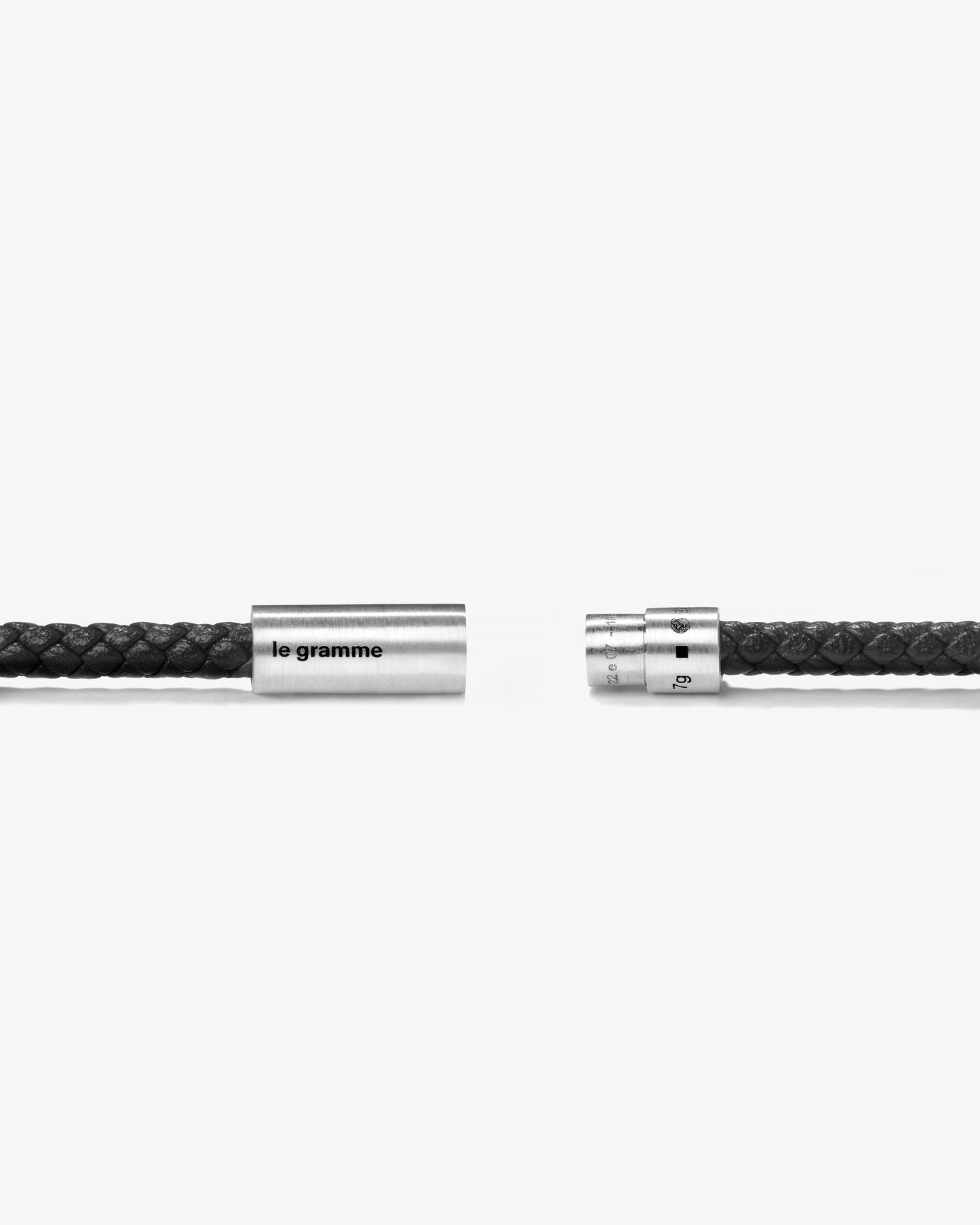 Le gramme 7g black leather cable bracelet