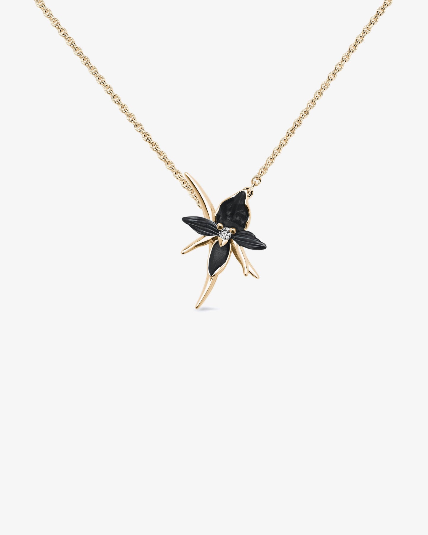 Shaun Leane Black Orchid Flower Diamond Necklace
