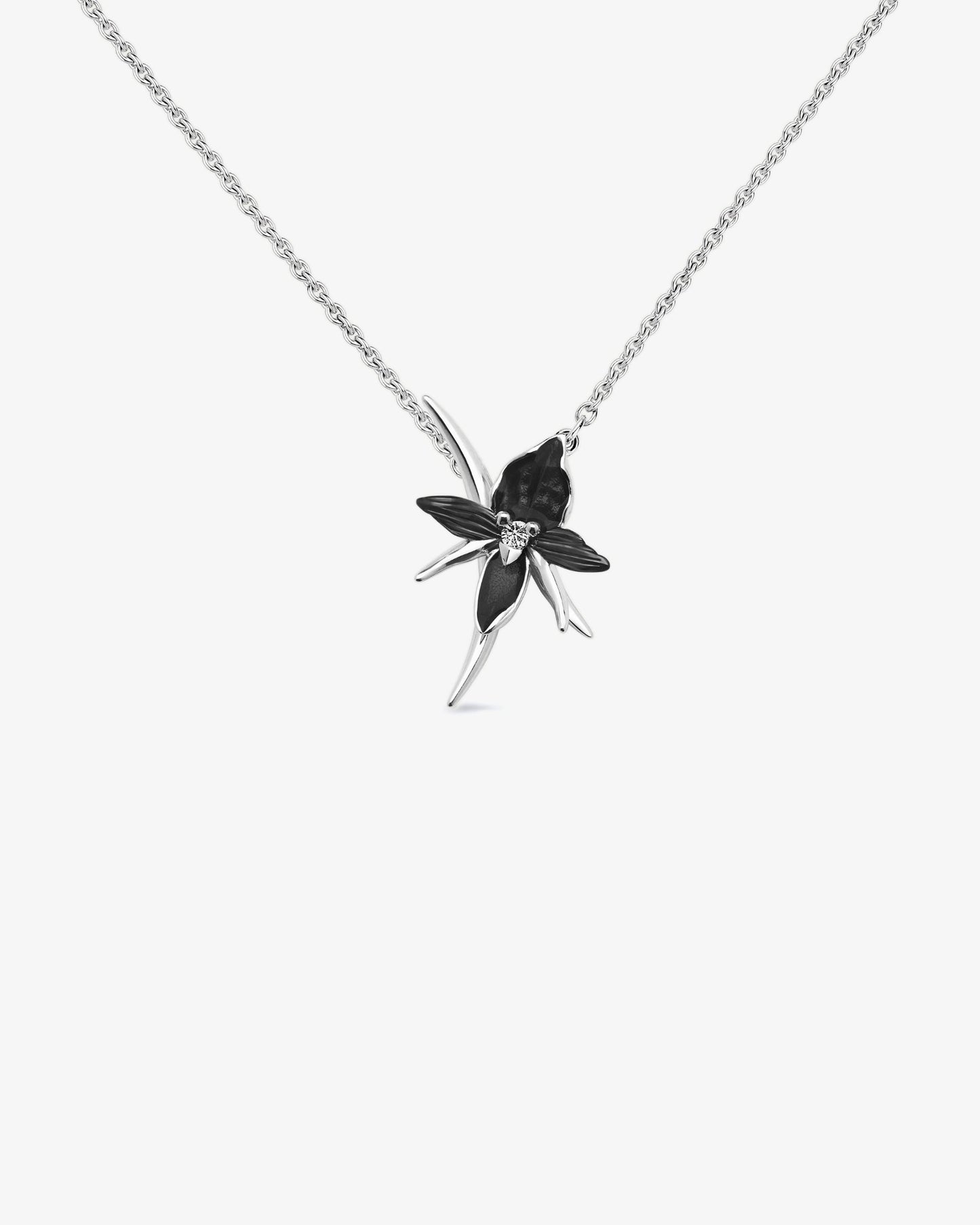 Shaun Leane Black Orchid Flower Diamond Necklace