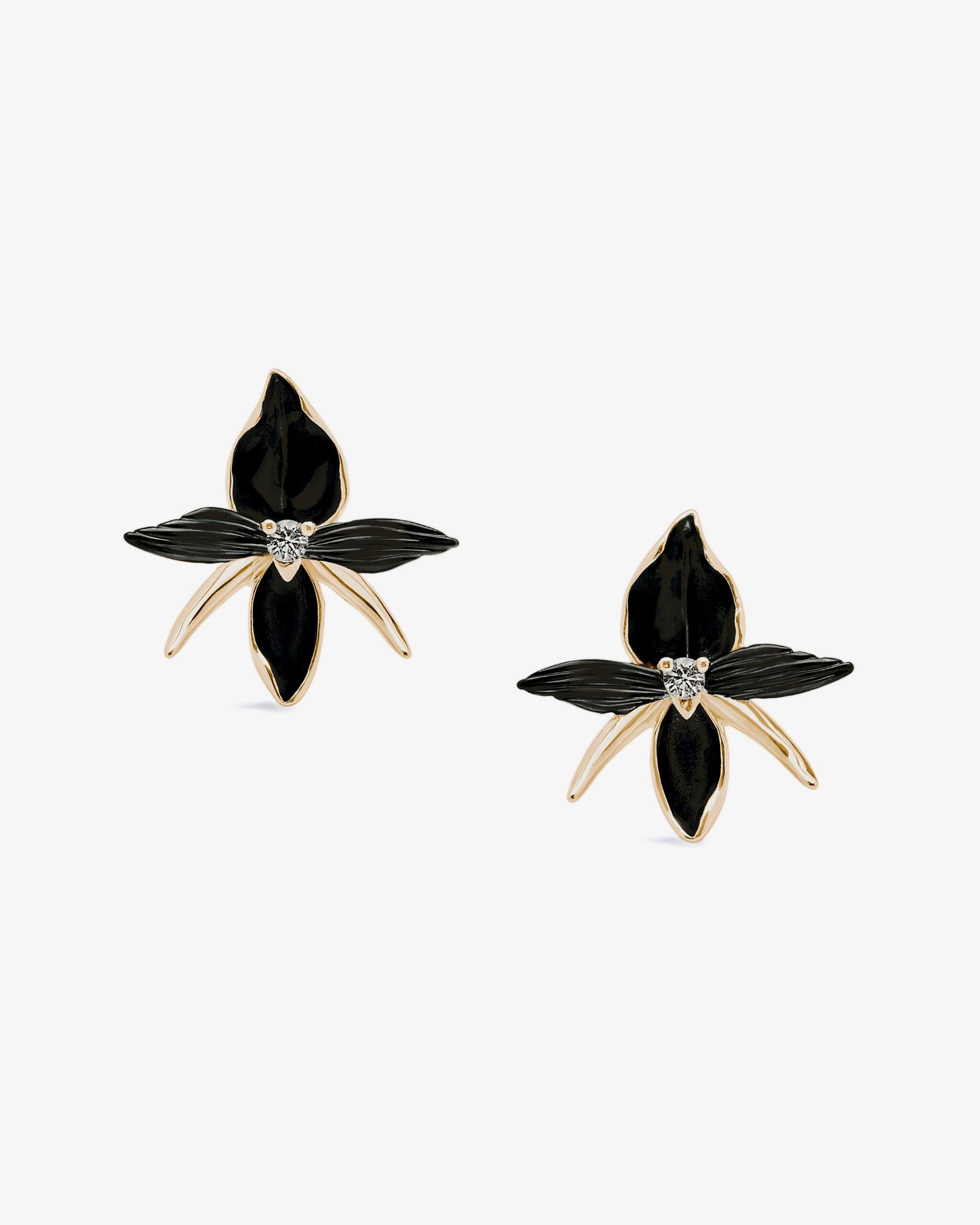 Shaun Leane Black Orchid Large Flower Diamond Earrings