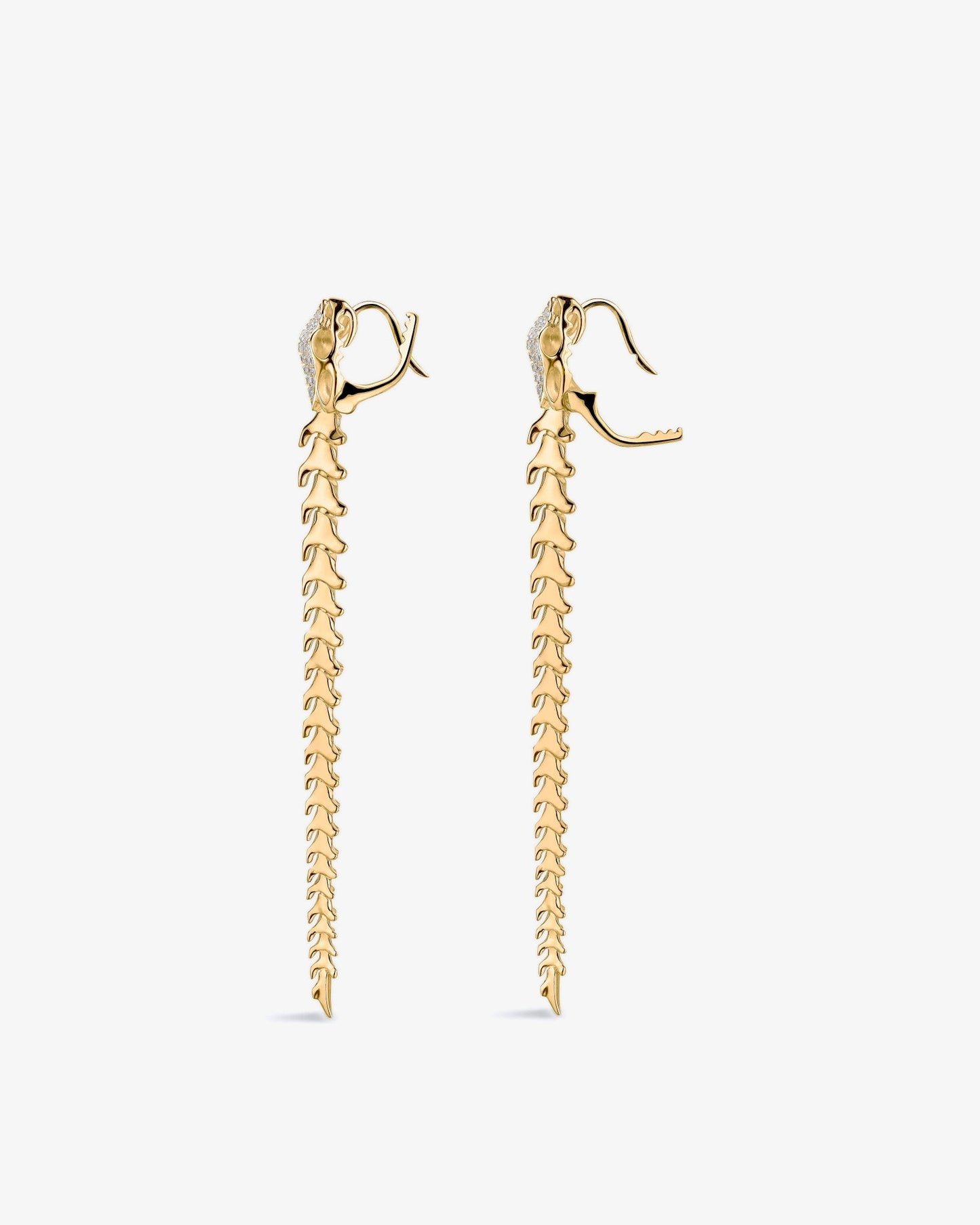 Shaun Leane Serpent's Trace Long Diamond Pave Drop Earrings