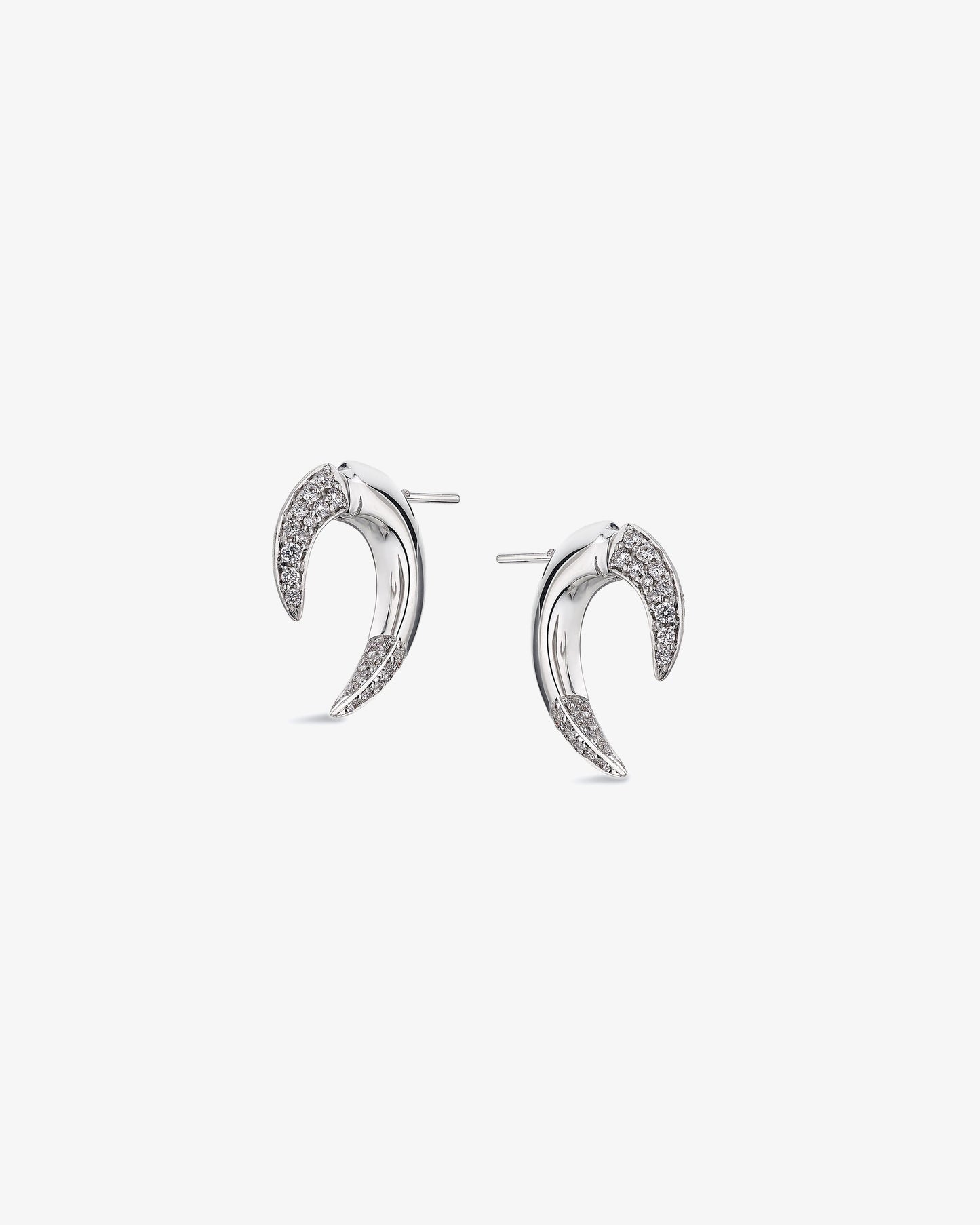 18K White Gold Small Talon Diamond Earrings