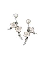 Kolczyki Cherry Blossom, srebro lub srebro pozłacane, perły i diamenty, 3240 PLN / 3480 PLN