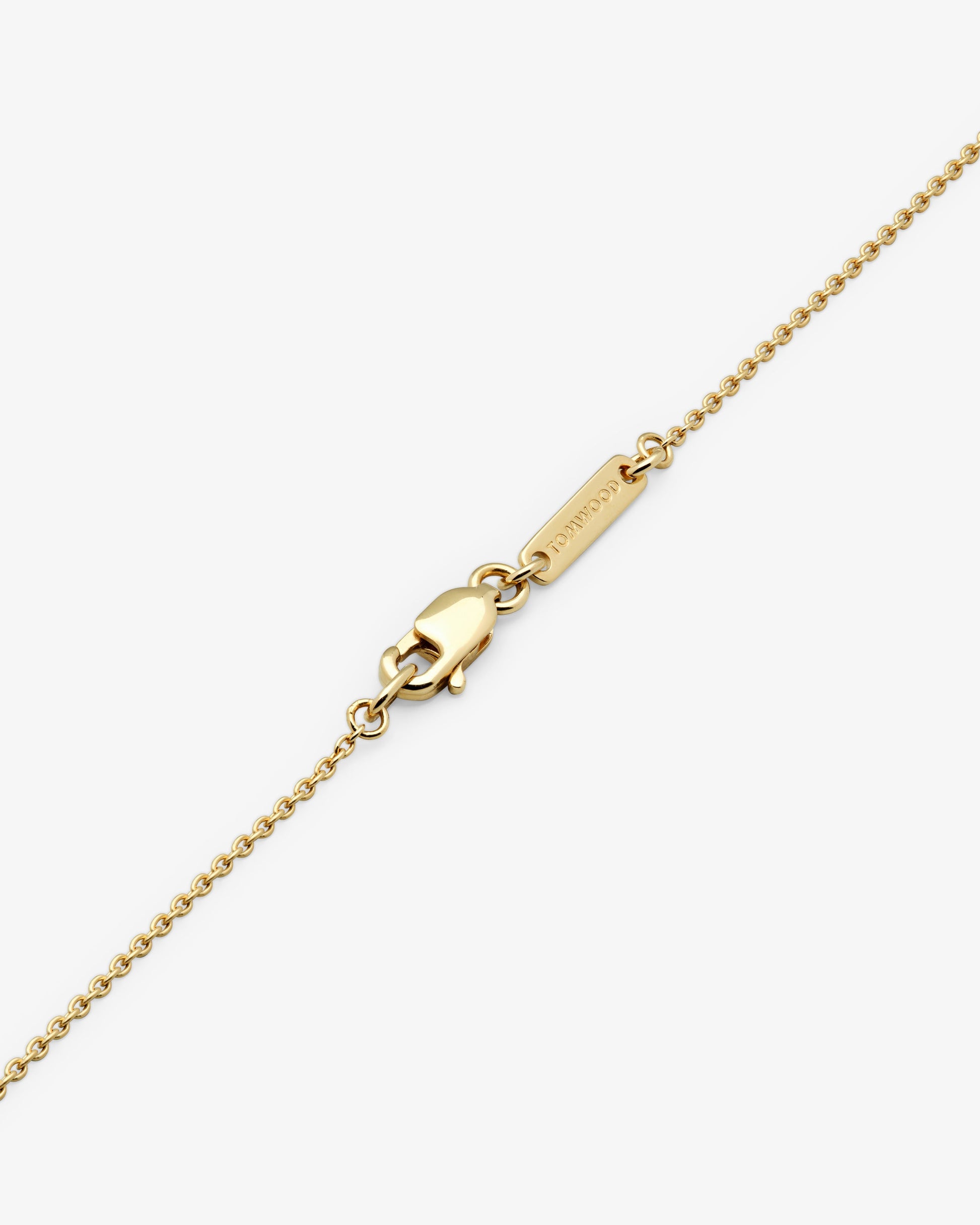 Tom Wood 9K Gold Sleek Pendant Diamonds