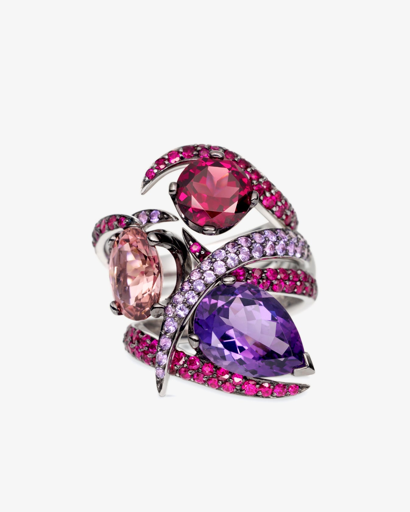 Shaun Leane 18K White Gold Interlocking Couture Aurora Ring Set