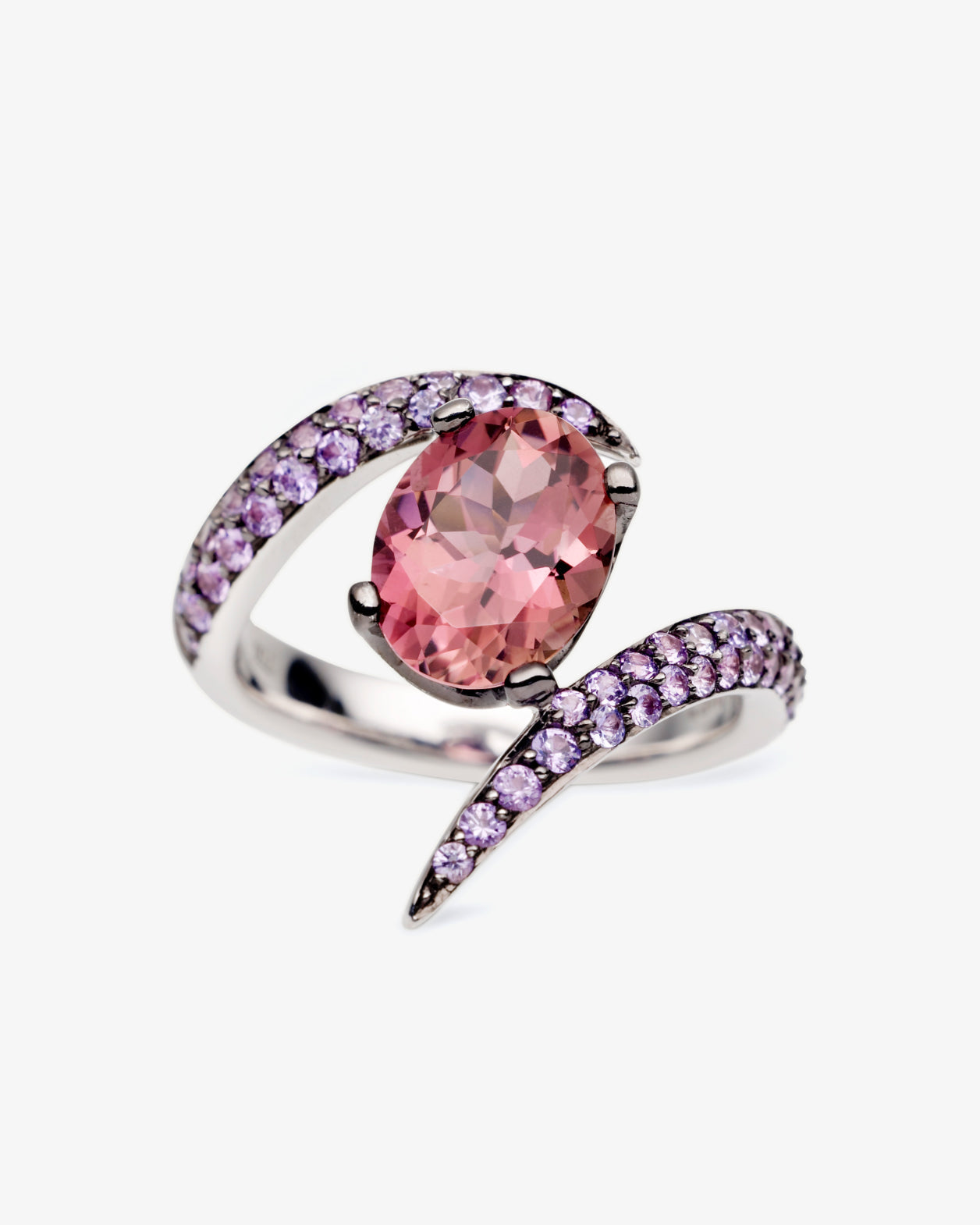 Shaun Leane 18K White Gold Aurora Pink Tourmaline and Purple Sapphire Ring