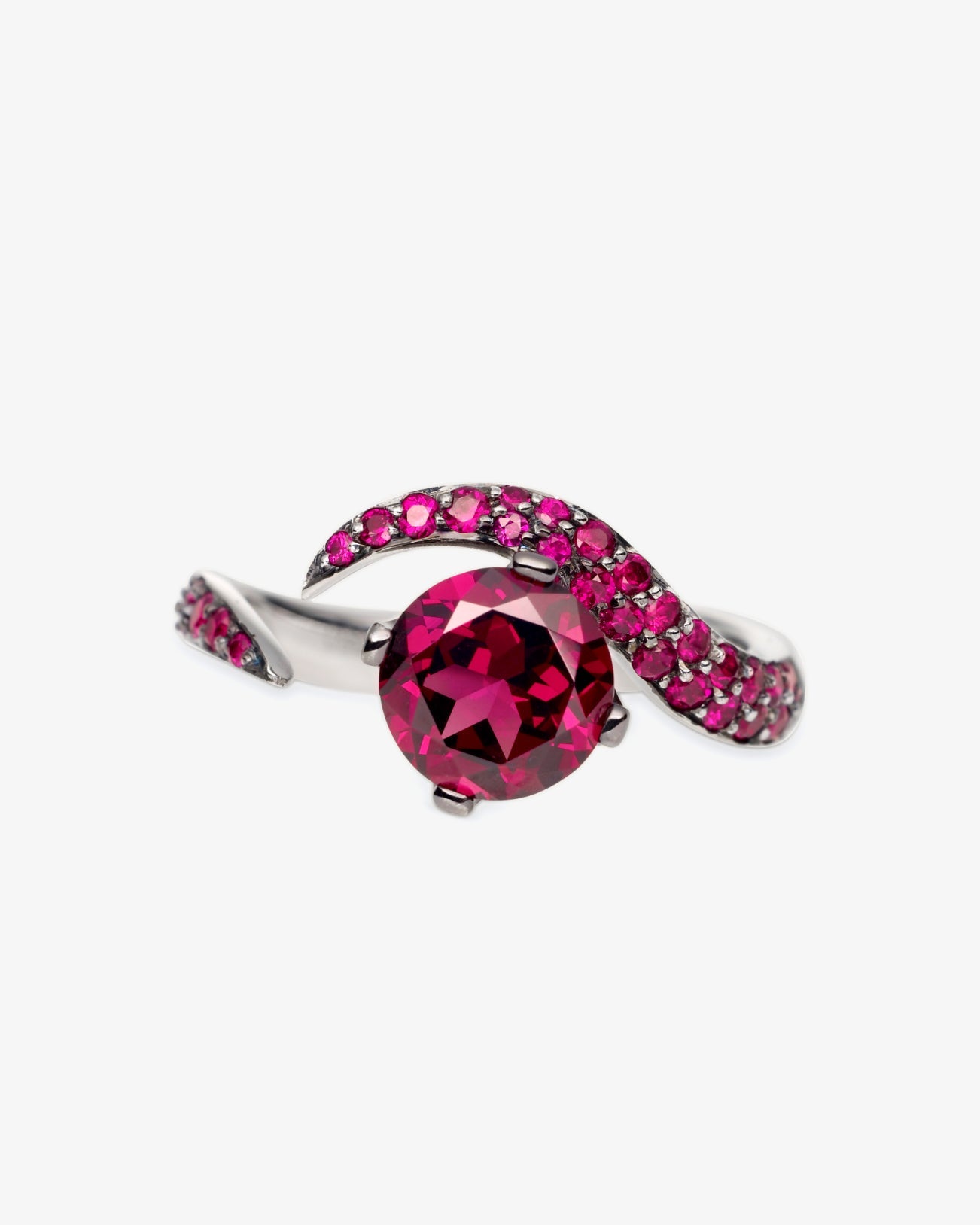 Shaun Leane 18K White Gold Aurora Rhodolite and Ruby Ring