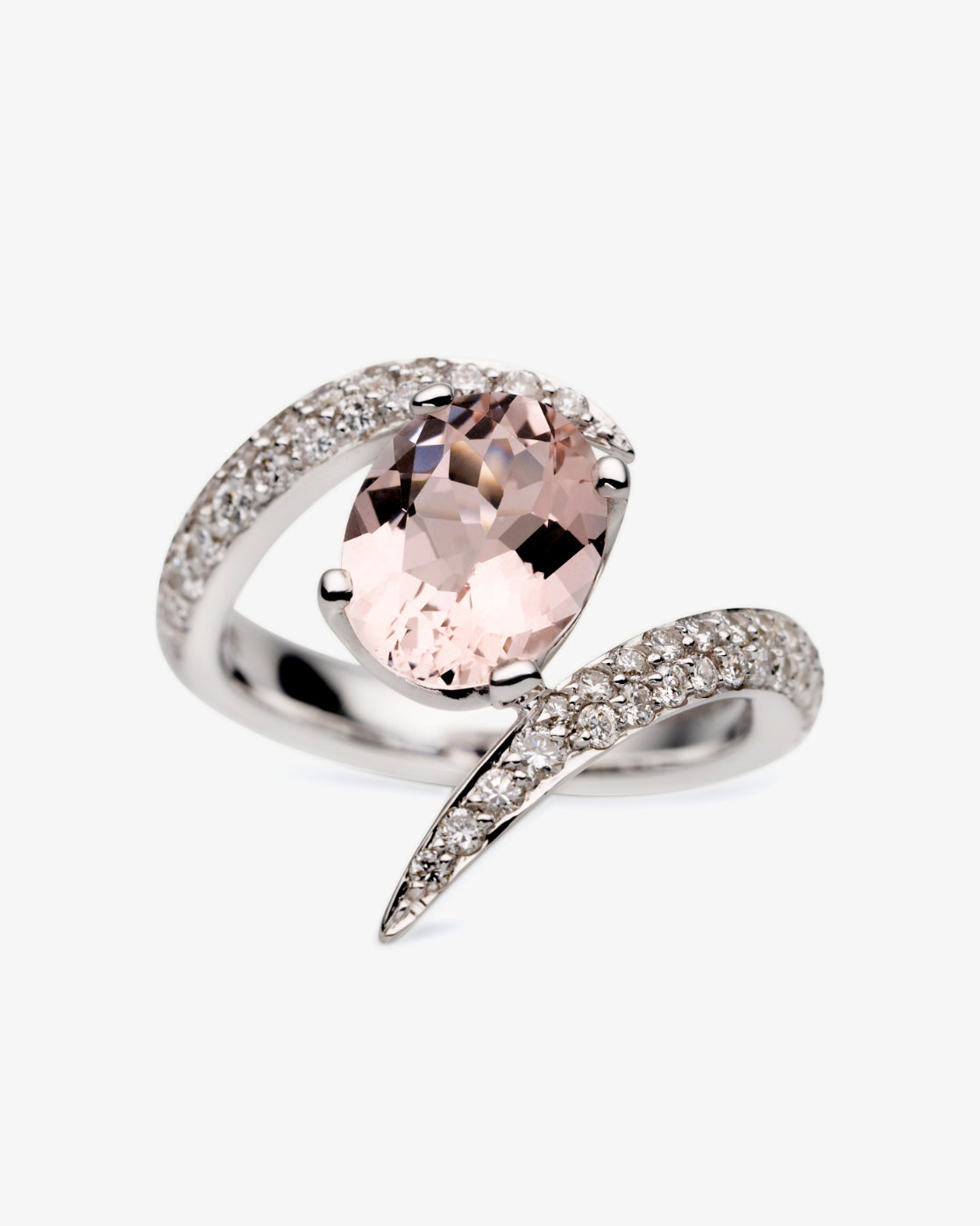Shaun Leane 18K White Gold Aurora Morganite and Diamond Ring