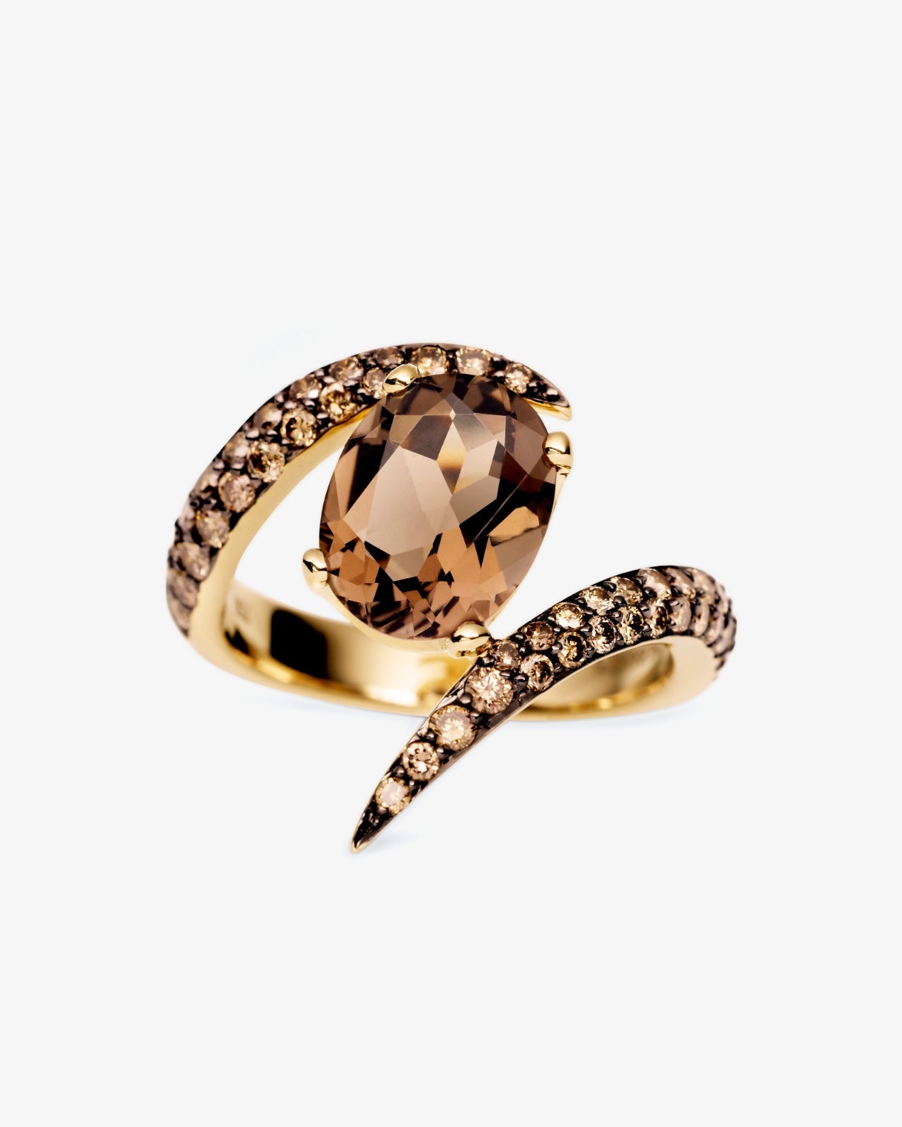 Shaun Leane 18K Gold Aurora Smokey Quartz and Brown Diamond Ring
