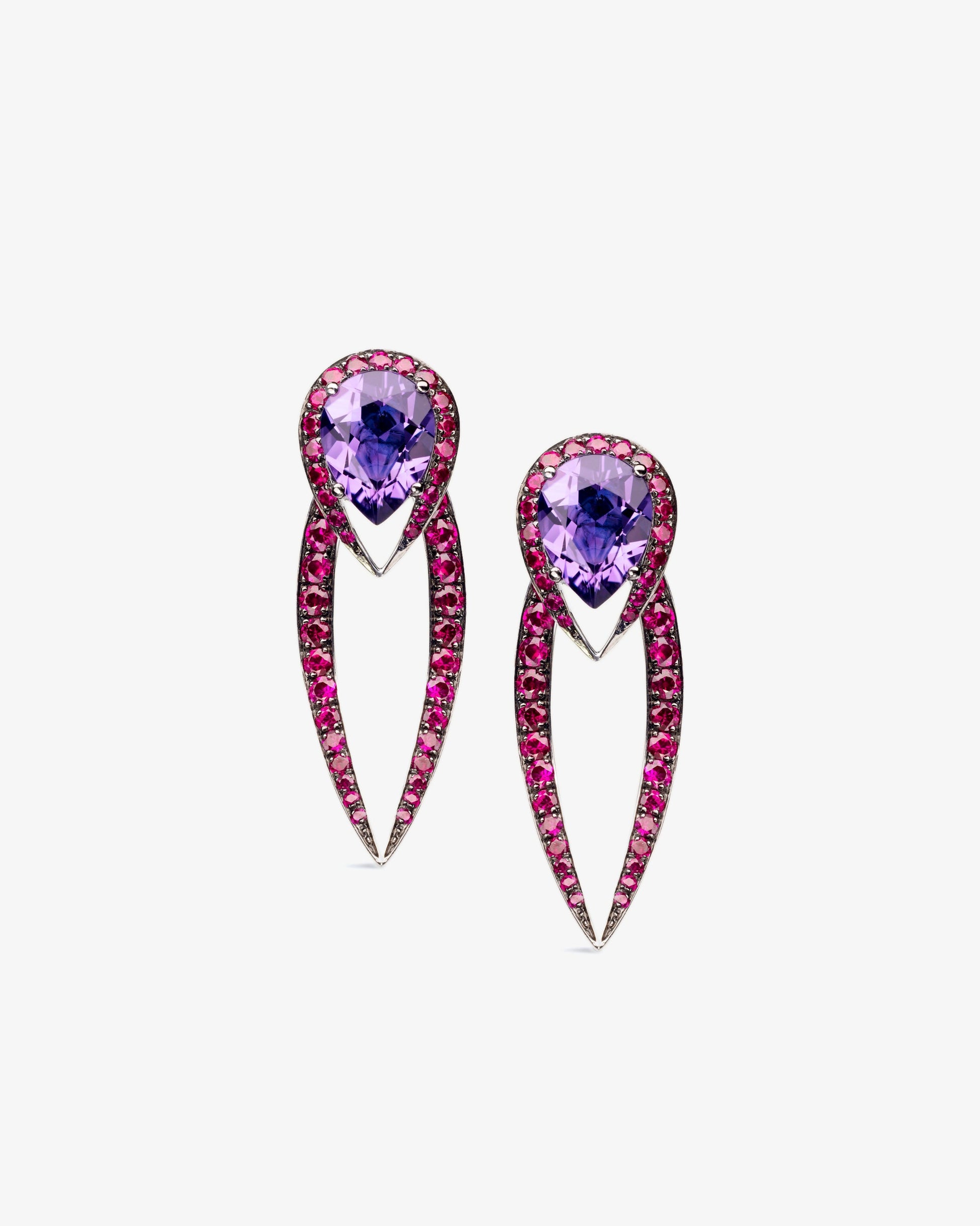 Shaun Leane 18K White Gold Aurora Amethyst and Ruby Earrings