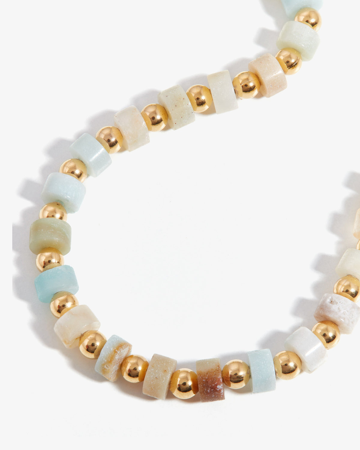 Missoma Short Beaded Amazonite Necklace in gold-plated brass, view 2
