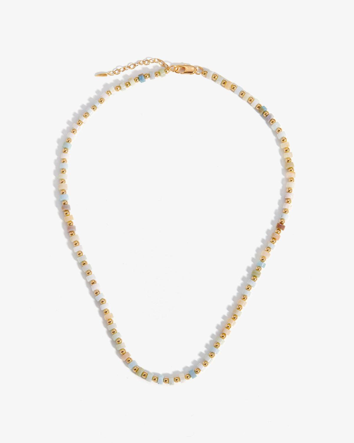 Missoma Short Beaded Amazonite Necklace in gold-plated brass