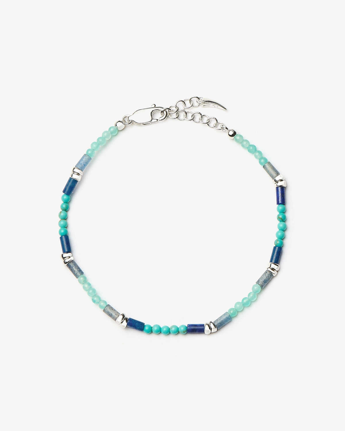 Missoma Beaded Lapis and Aventurine Bracelet in silver-plated brass