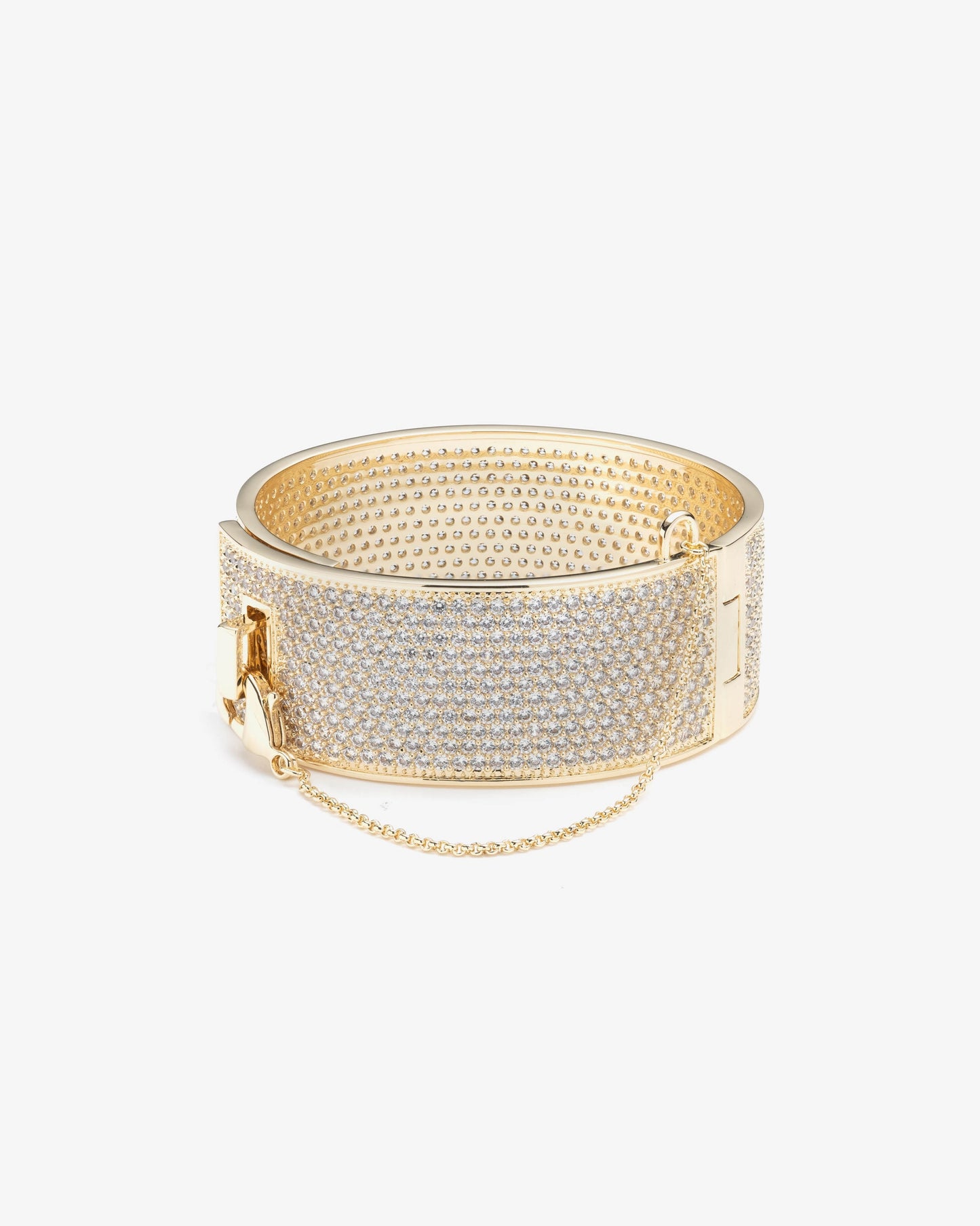 Eddie Borgo 12k Yellow Gold Pavé Safety Chain Cuff Bracelet