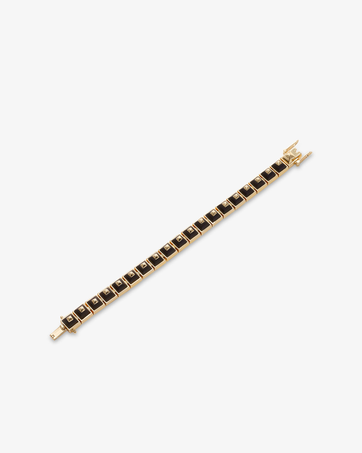 Eddie Borgo Sugarloaf Pyramid Ebony Bracelet in gold-plated brass