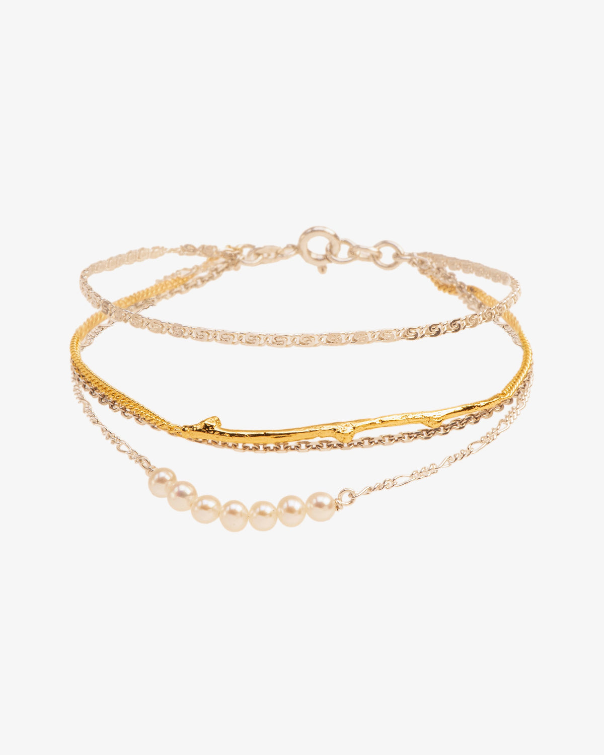 Wouters & Hendrix Branch Chain and Pearl Bracelet