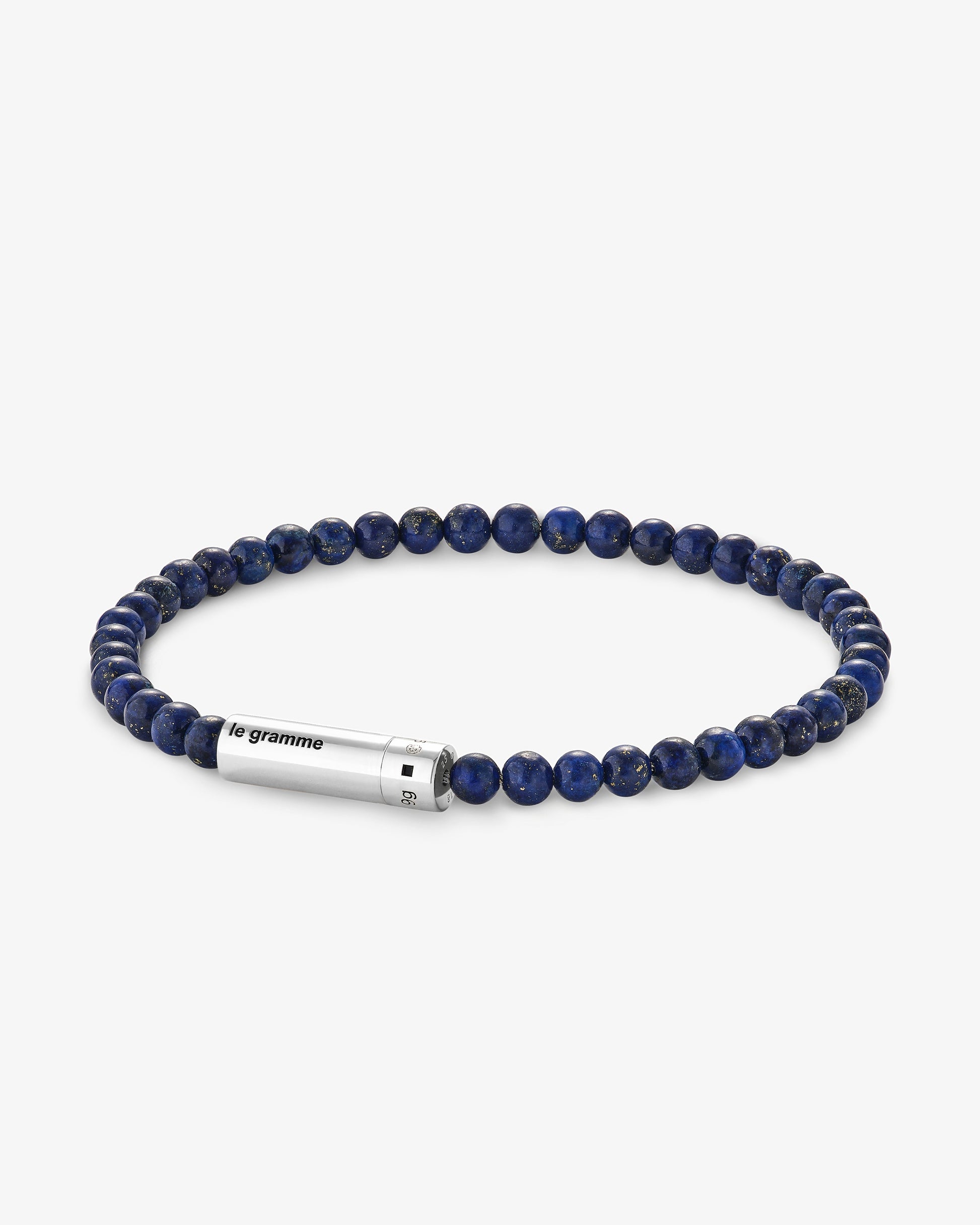 Le gramme 11g lapis lazuli beads cable bracelet