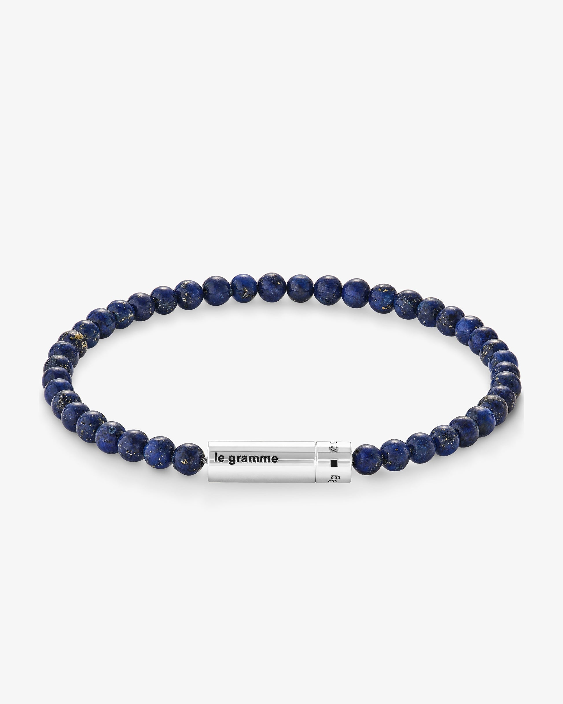 Le gramme 11g lapis lazuli beads cable bracelet