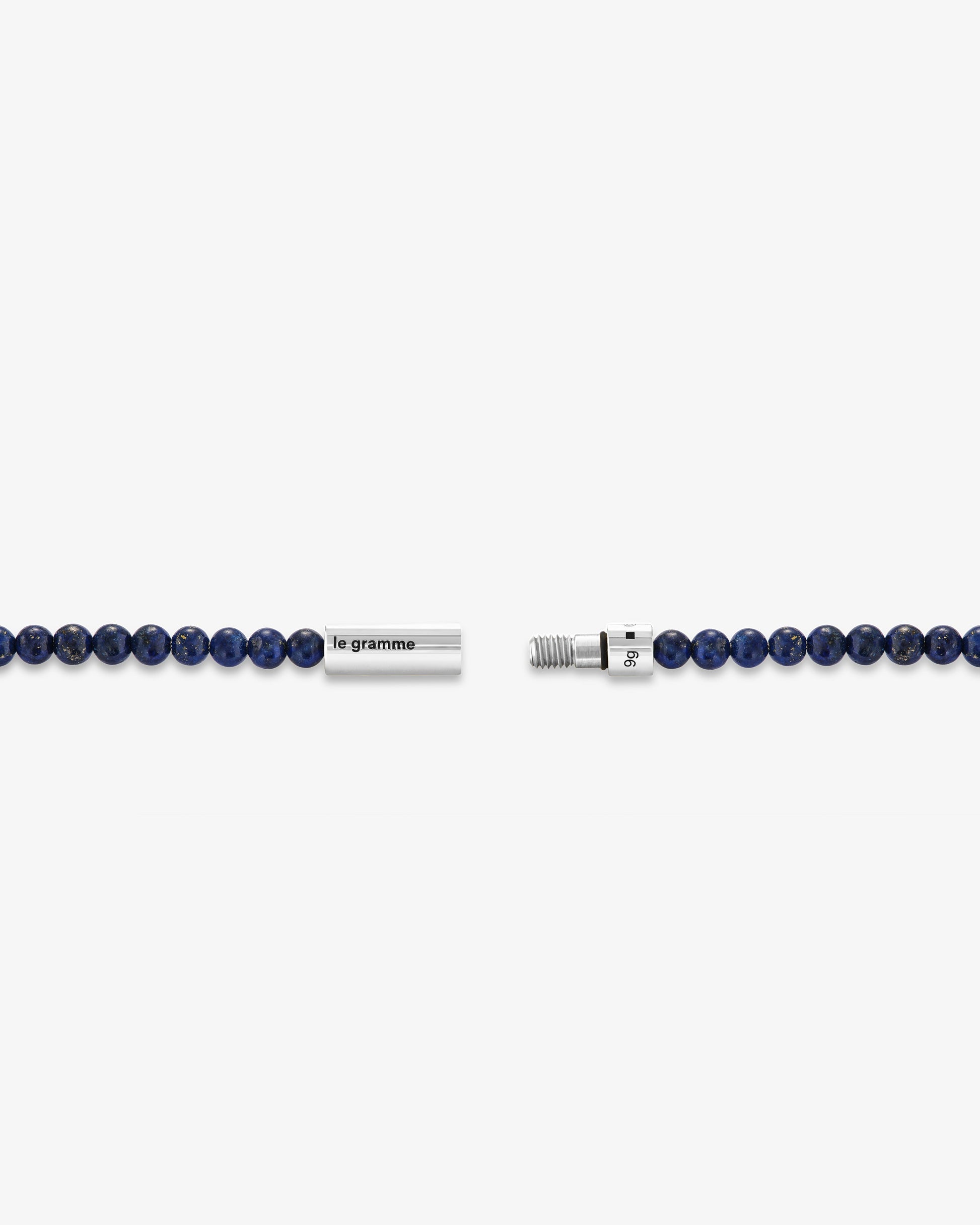 Le gramme 11g lapis lazuli beads cable bracelet