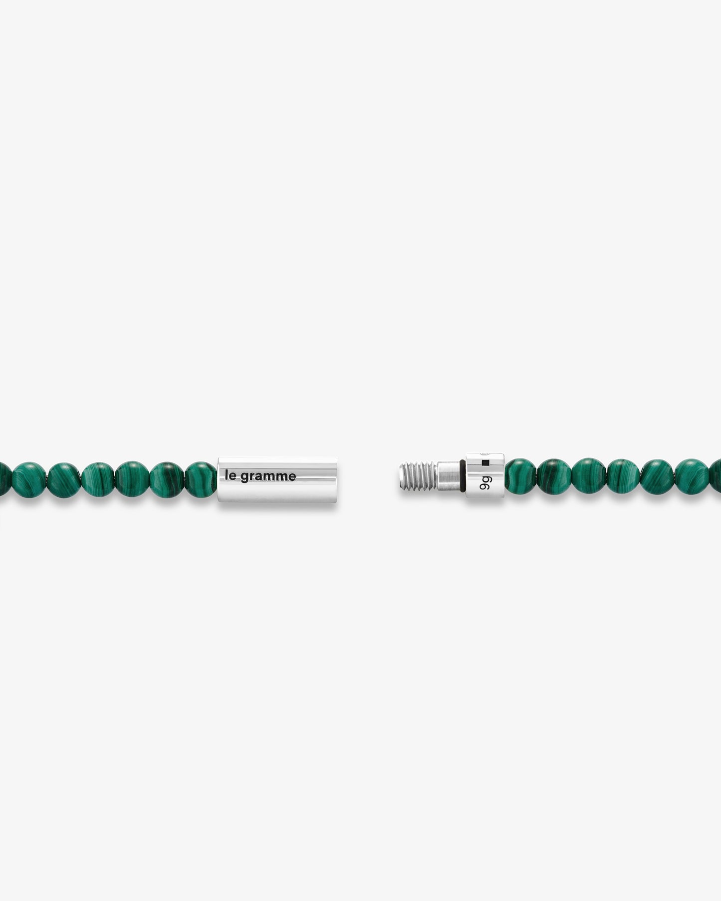 Le gramme 11g malachite beads cable bracelet