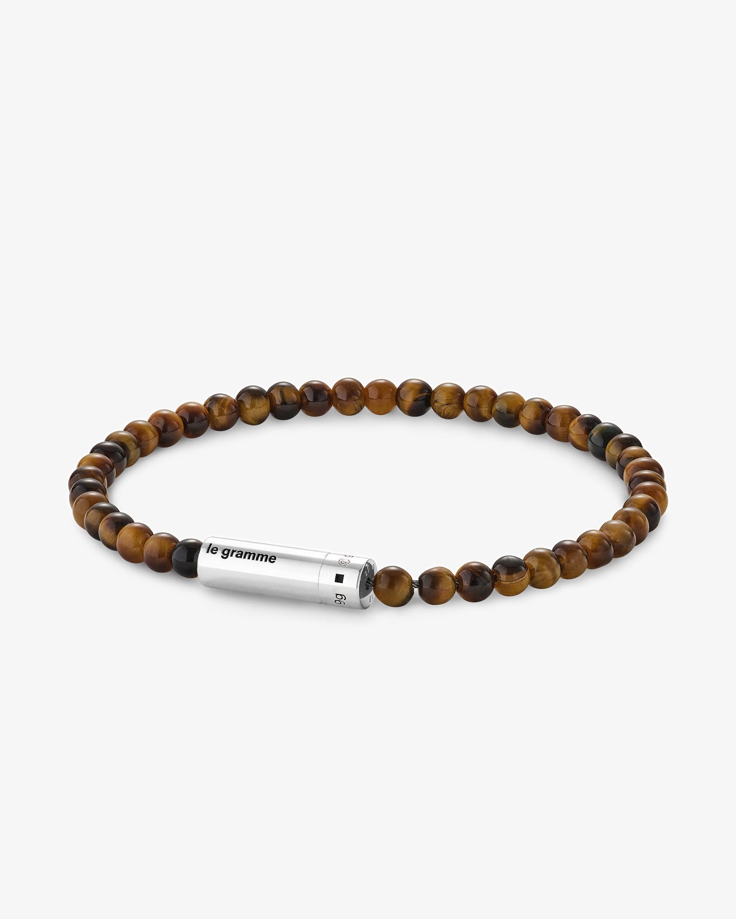 Le gramme 11g tiger eye beads cable bracelet