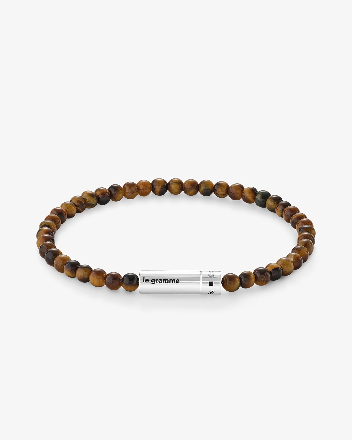 Le gramme 11g tiger eye beads cable bracelet