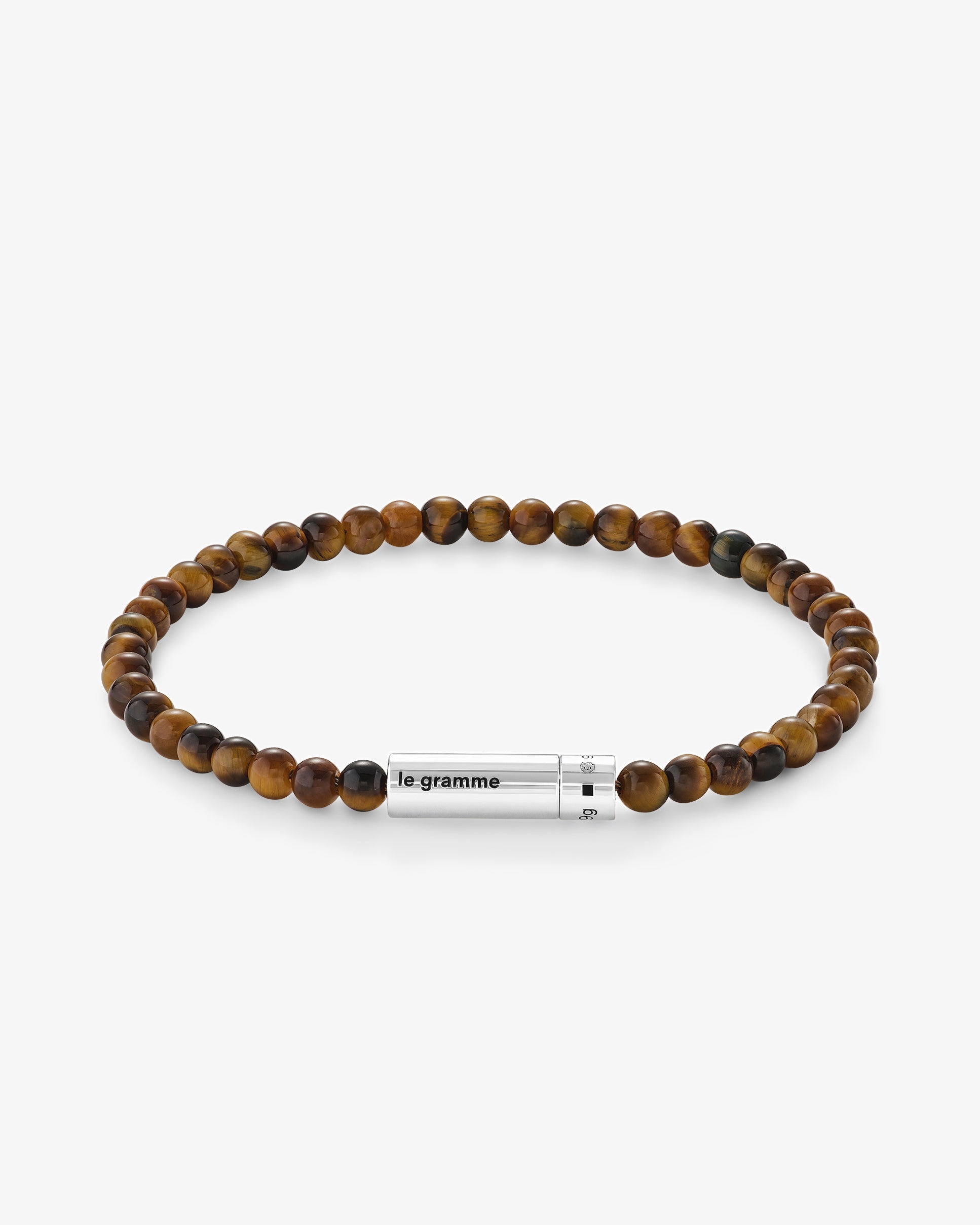 Le gramme 11g tiger eye beads cable bracelet