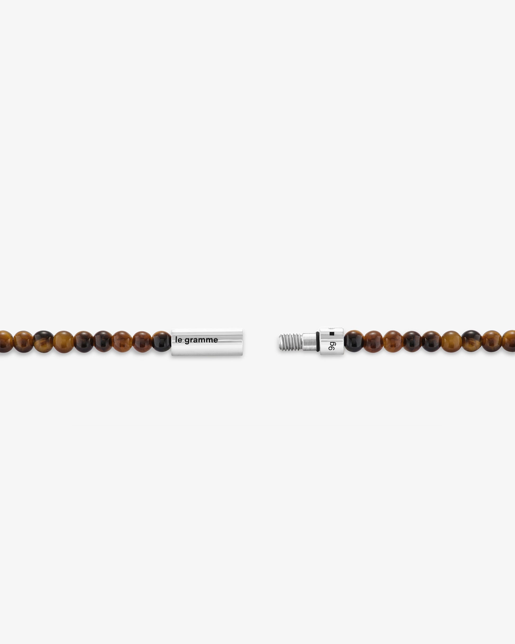 Le gramme 11g tiger eye beads cable bracelet