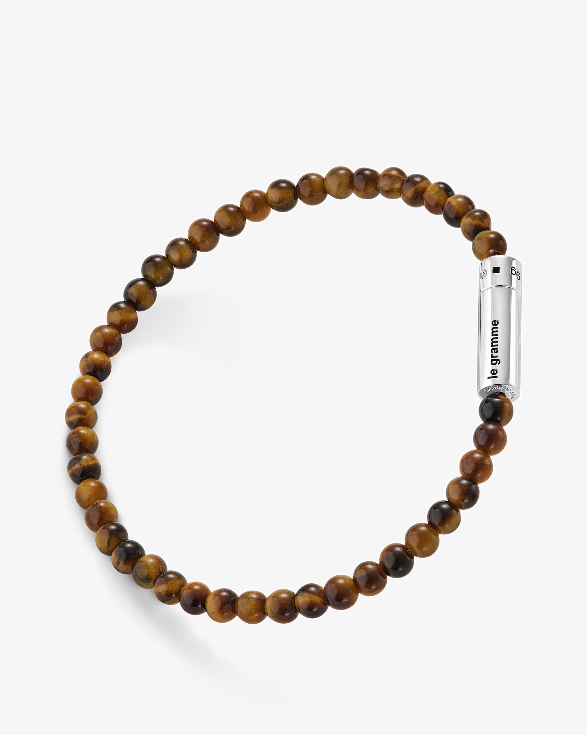 Le gramme 11g tiger eye beads cable bracelet