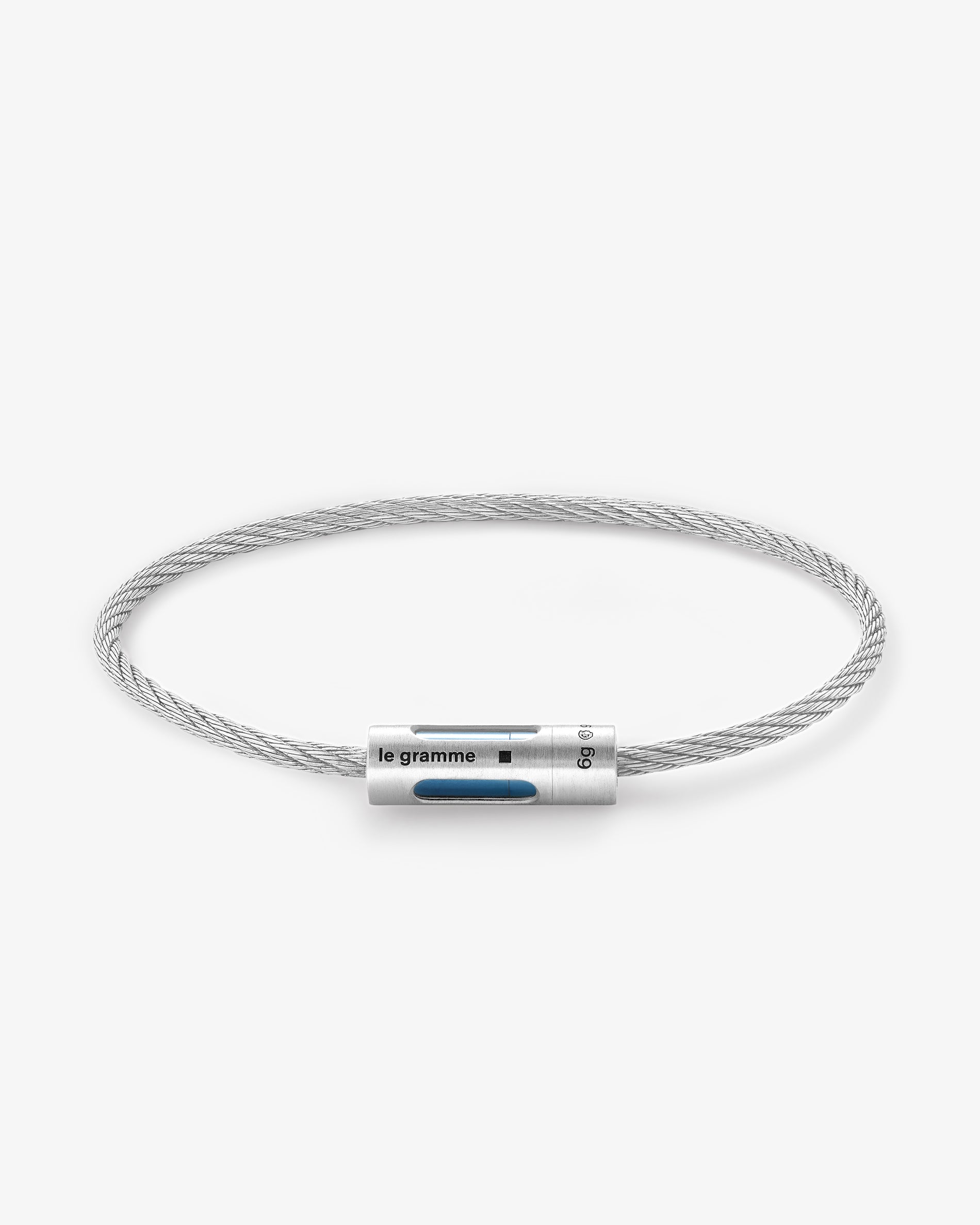 Le gramme 9g blue punched cable bracelet