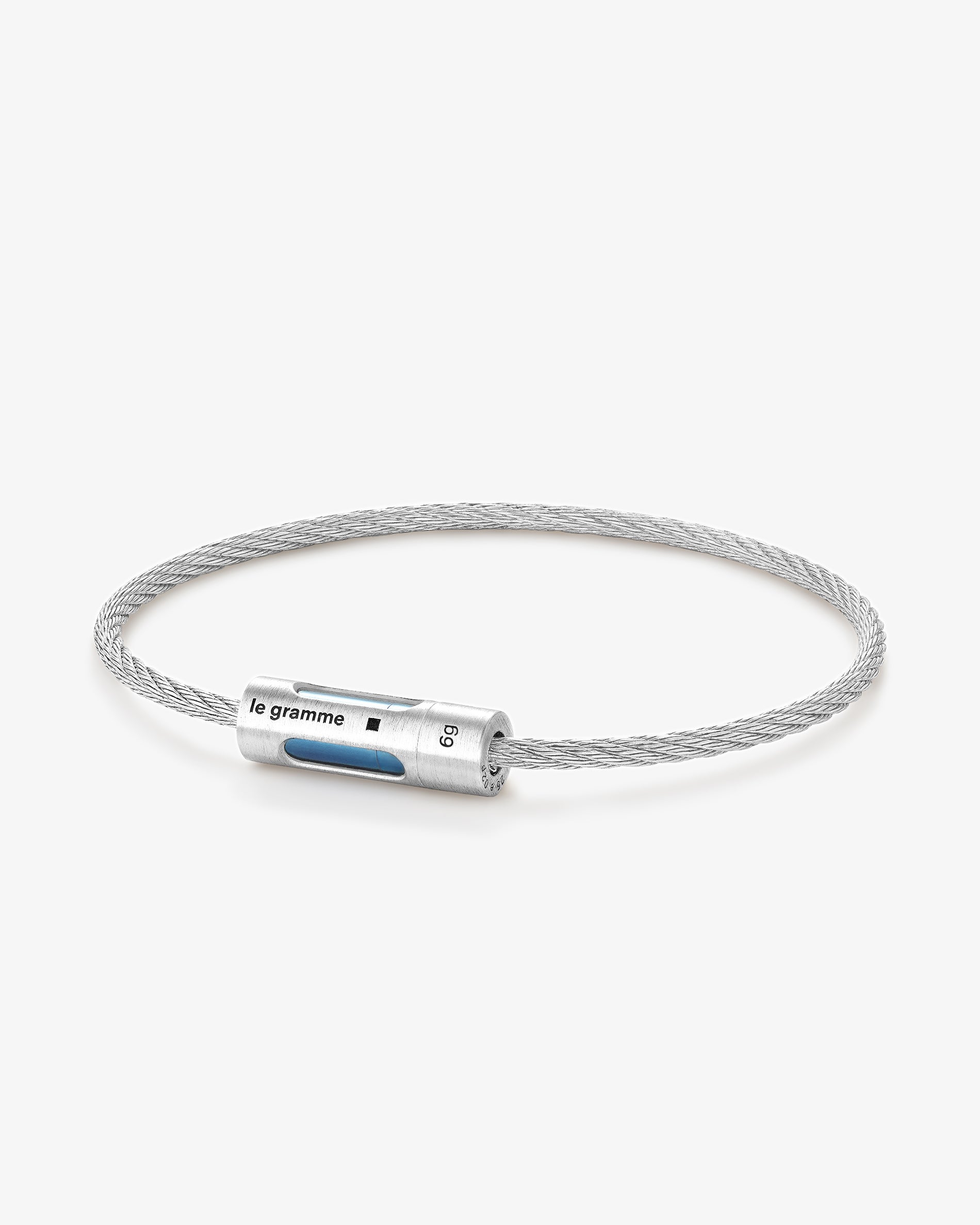 Le gramme 9g blue punched cable bracelet