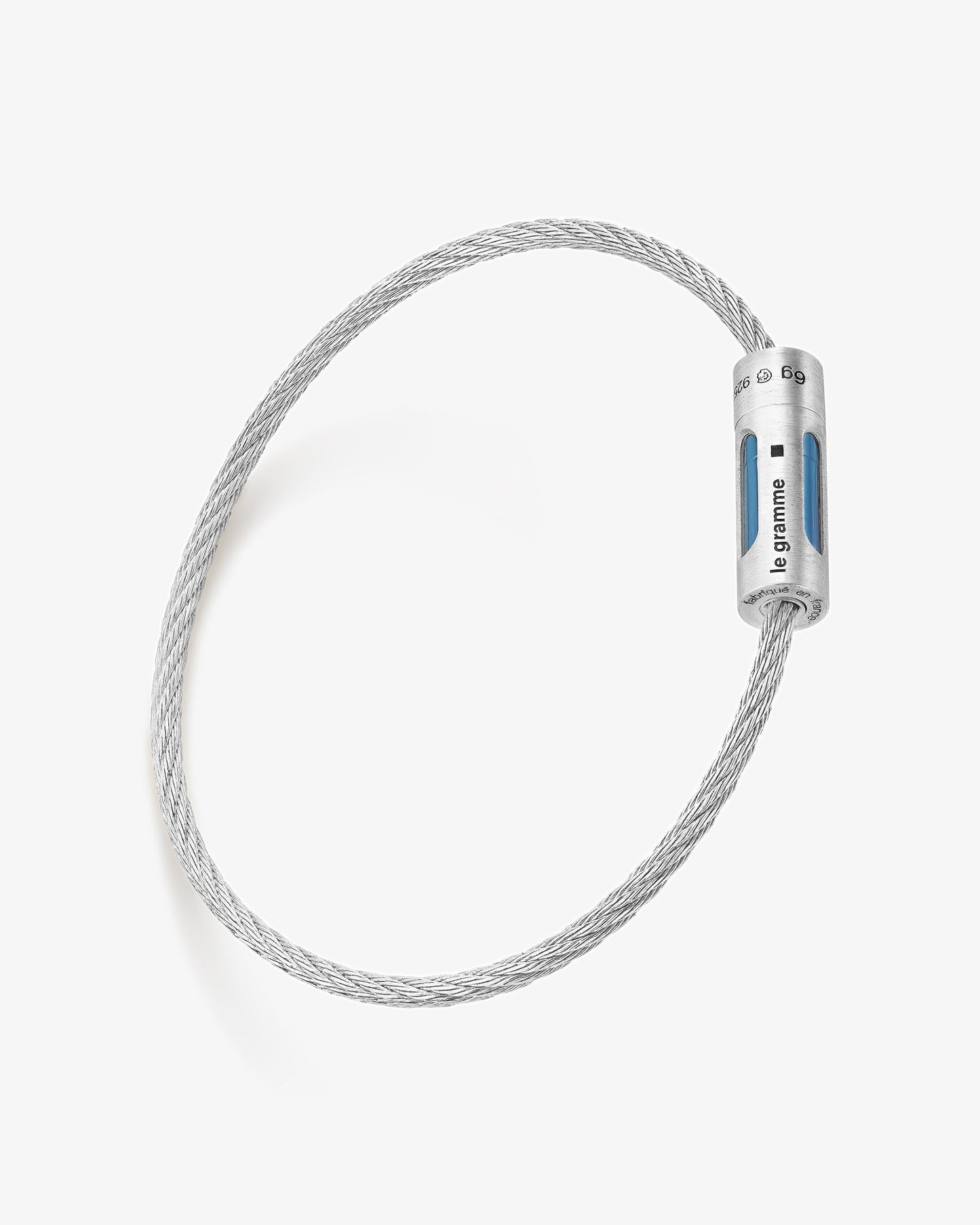 Le gramme 9g blue punched cable bracelet