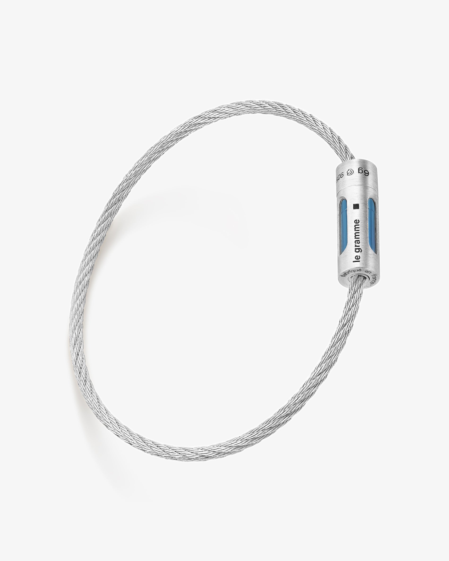 Le gramme 9g blue punched cable bracelet