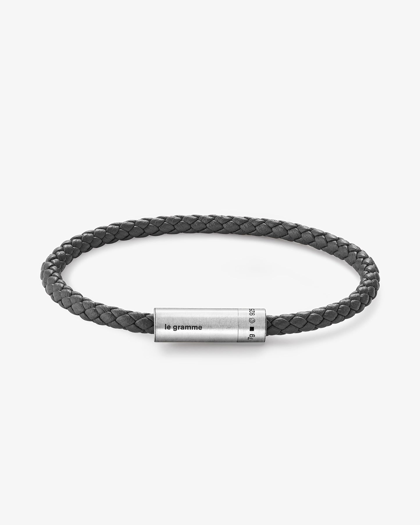 7g Anthracite Leather Cable Bracelet