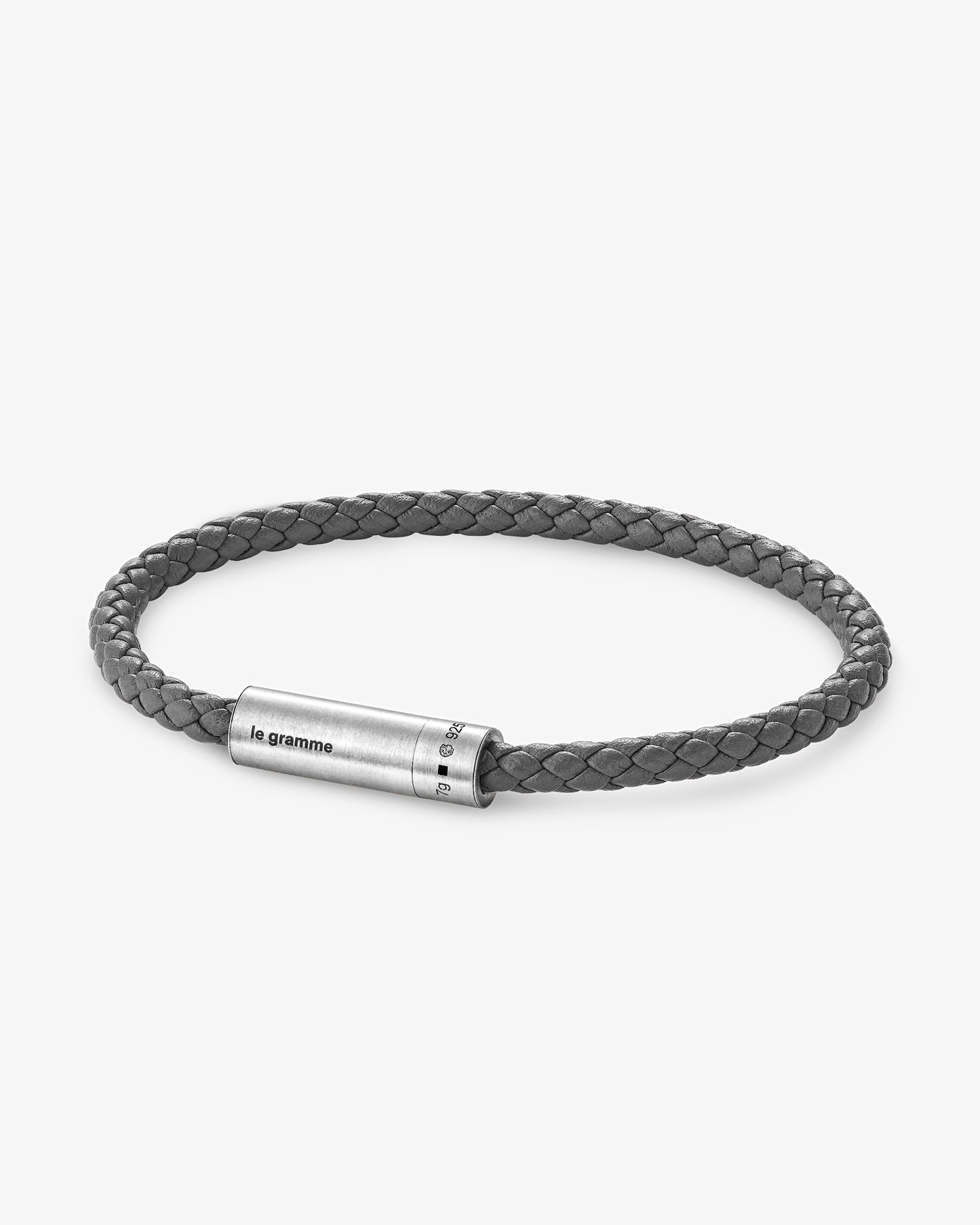 7g Anthracite Leather Cable Bracelet