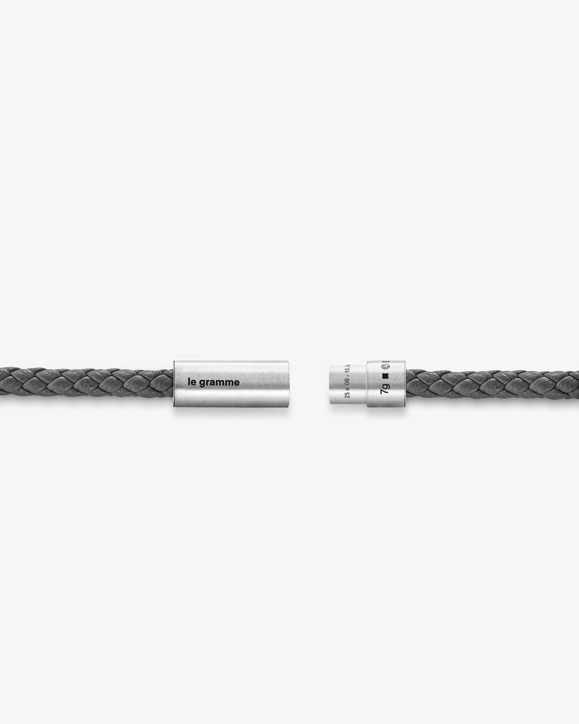 Le gramme 7g anthracite leather cable bracelet