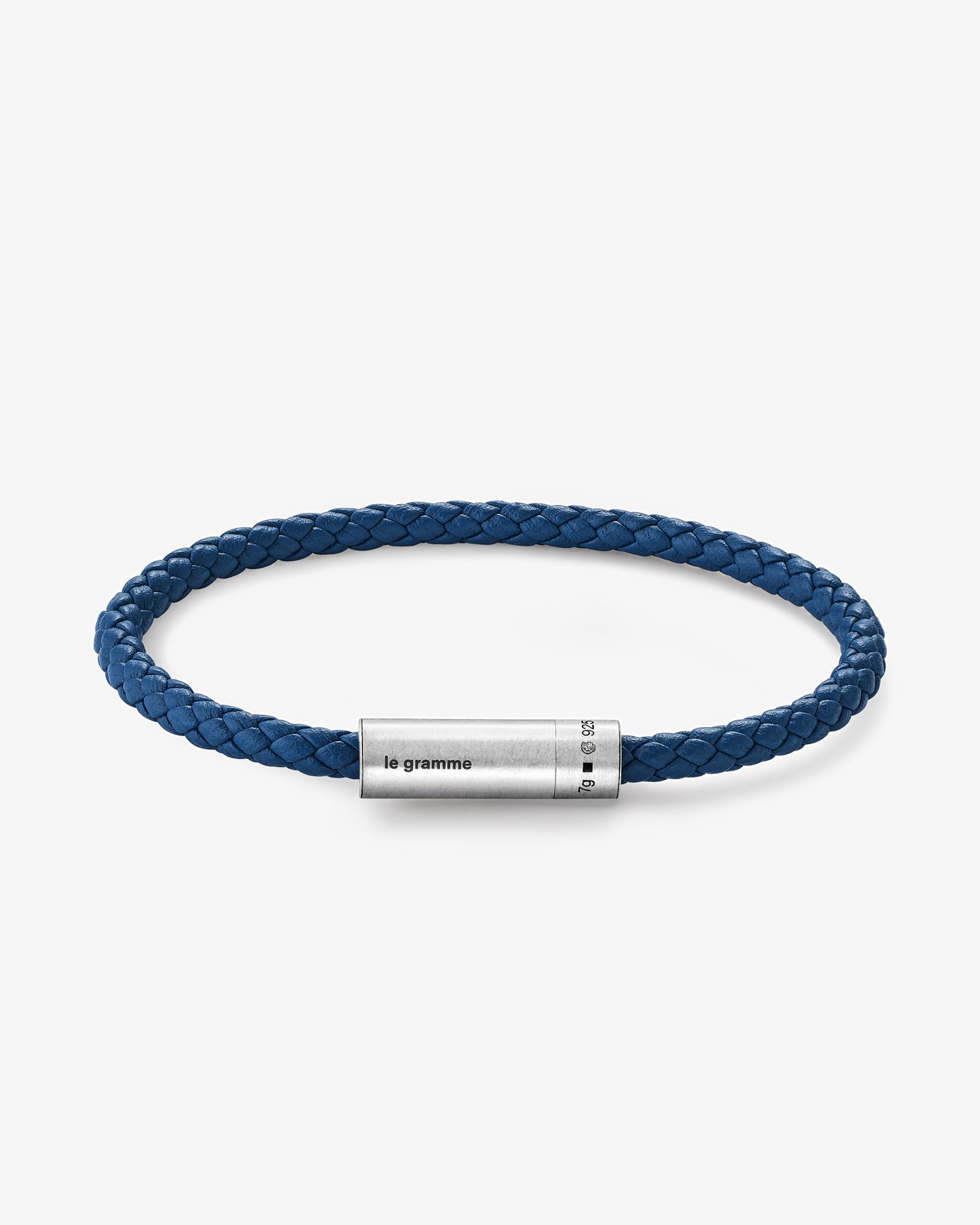 7g Navy Leather Cable Bracelet