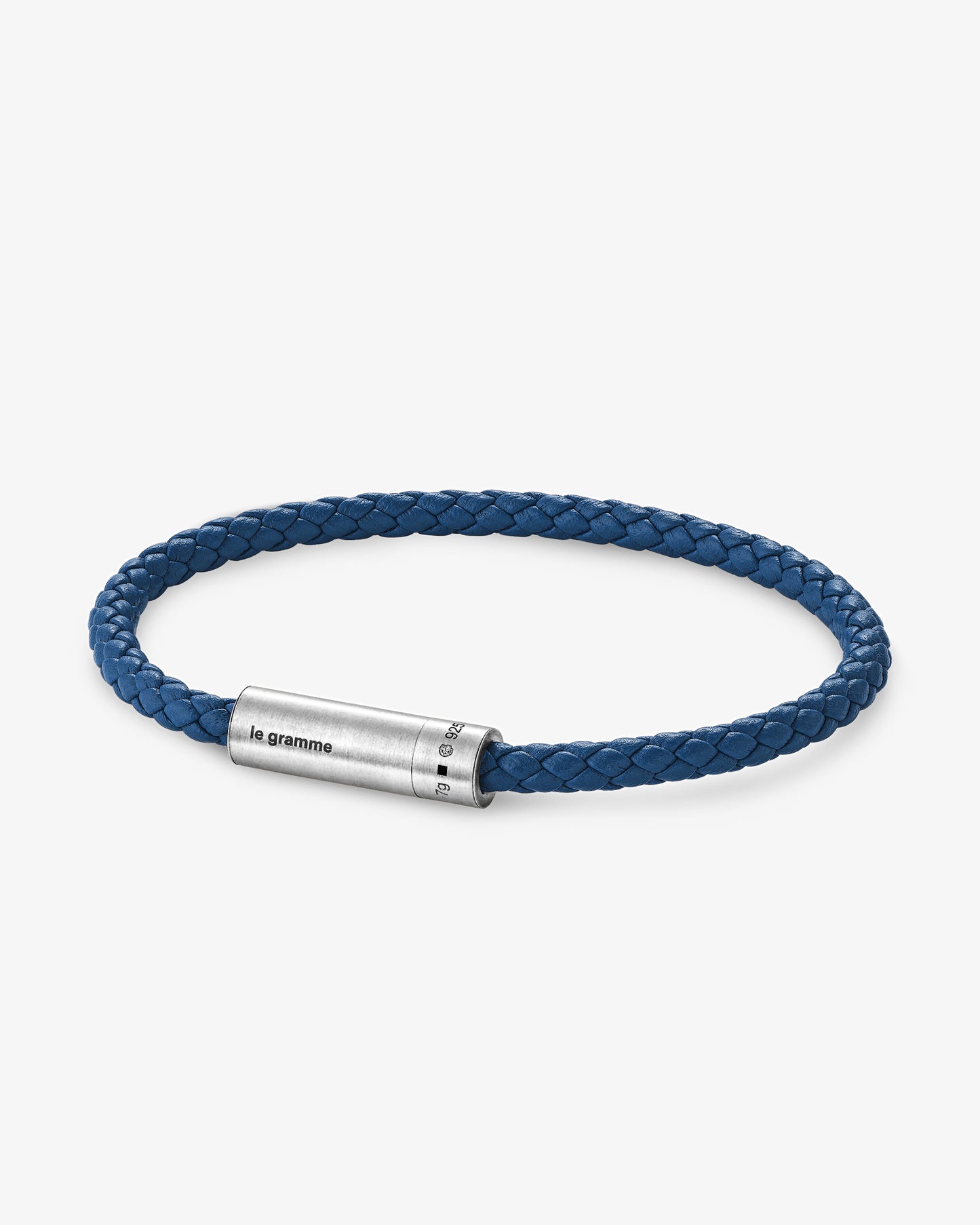 7g Navy Leather Cable Bracelet