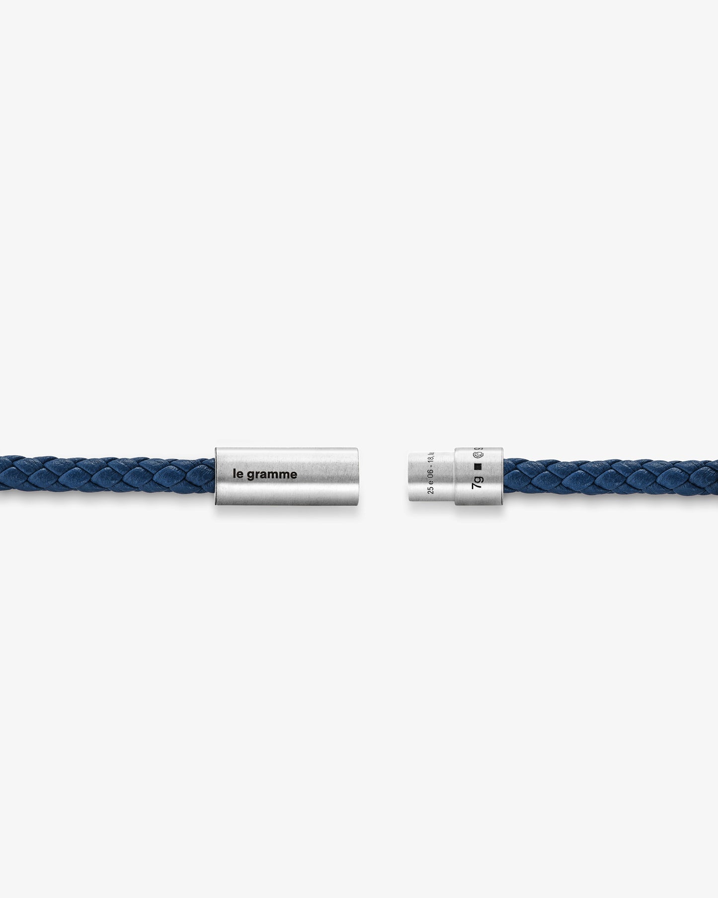 Le gramme 7g navy leather cable bracelet