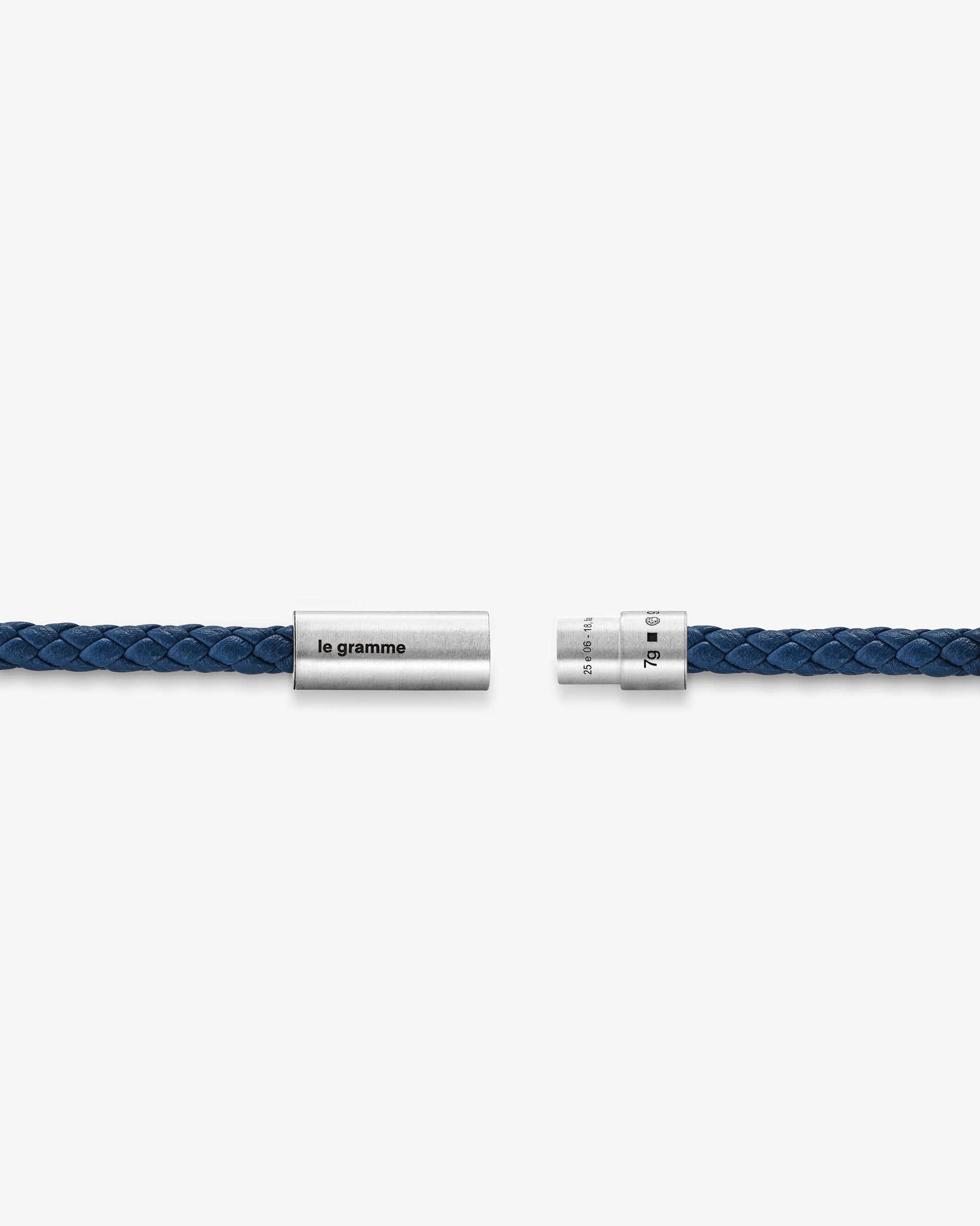 Le gramme 7g navy leather cable bracelet