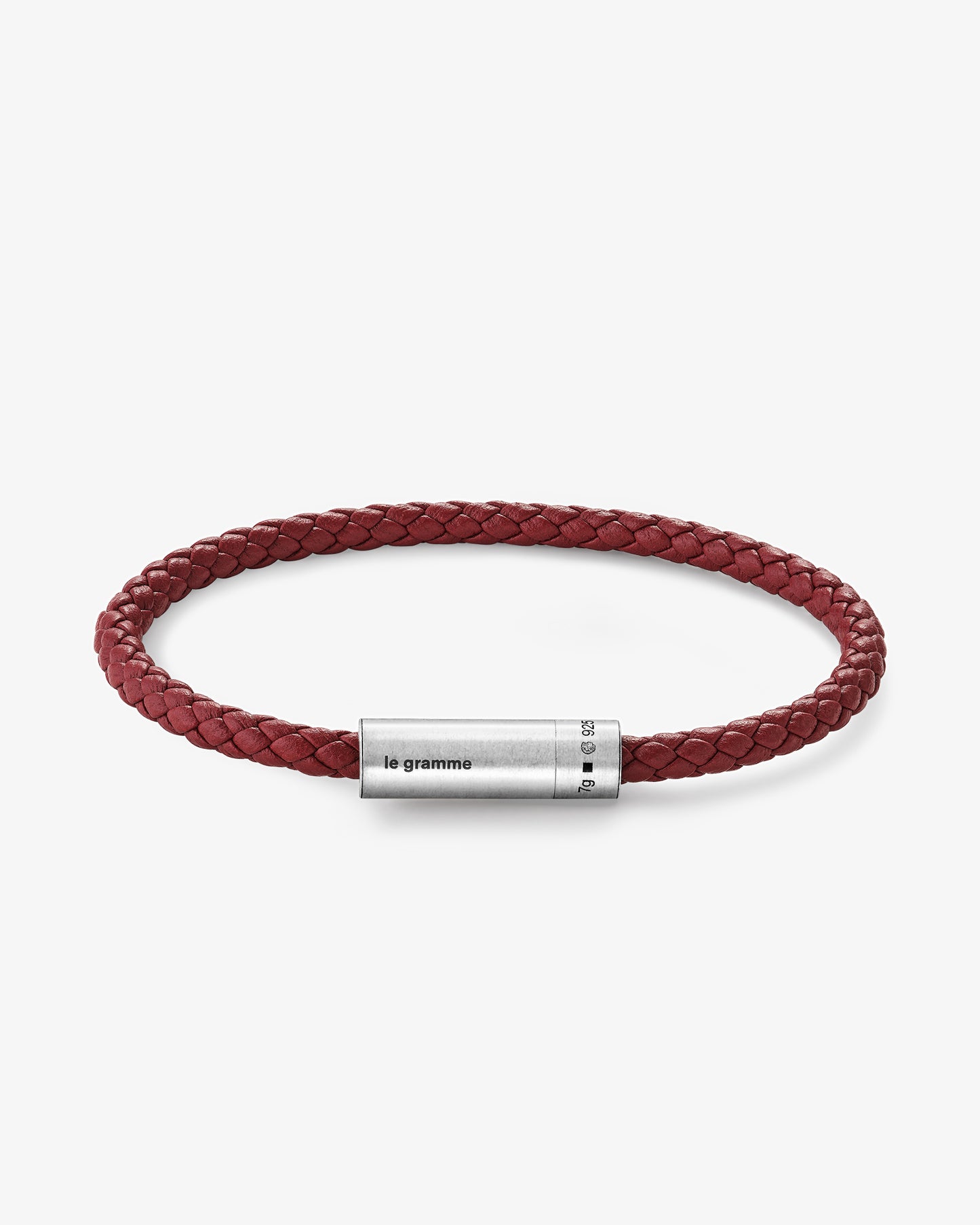 7g Burgundy Leather Cable Bracelet