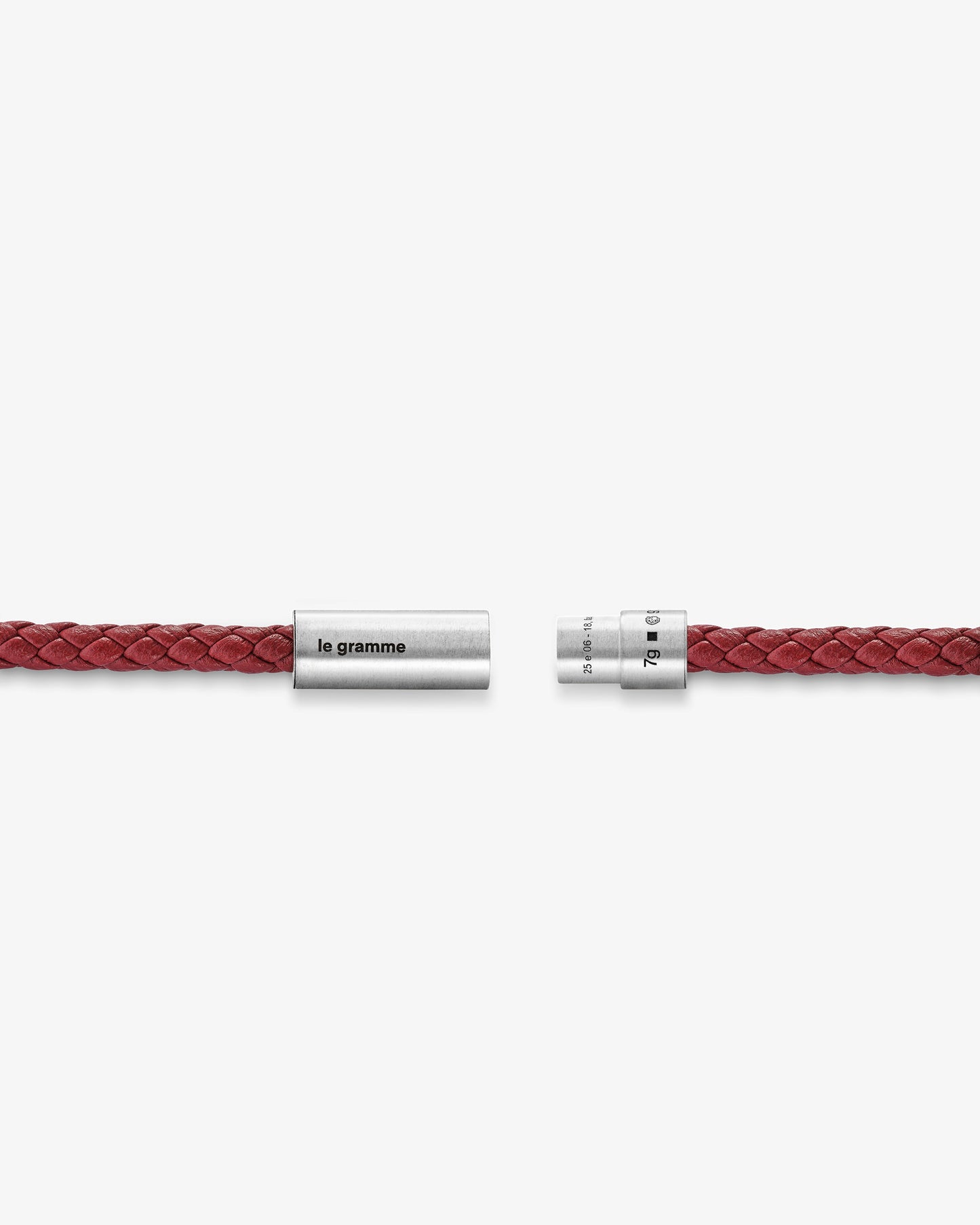 Le gramme 7g burgundy leather cable bracelet