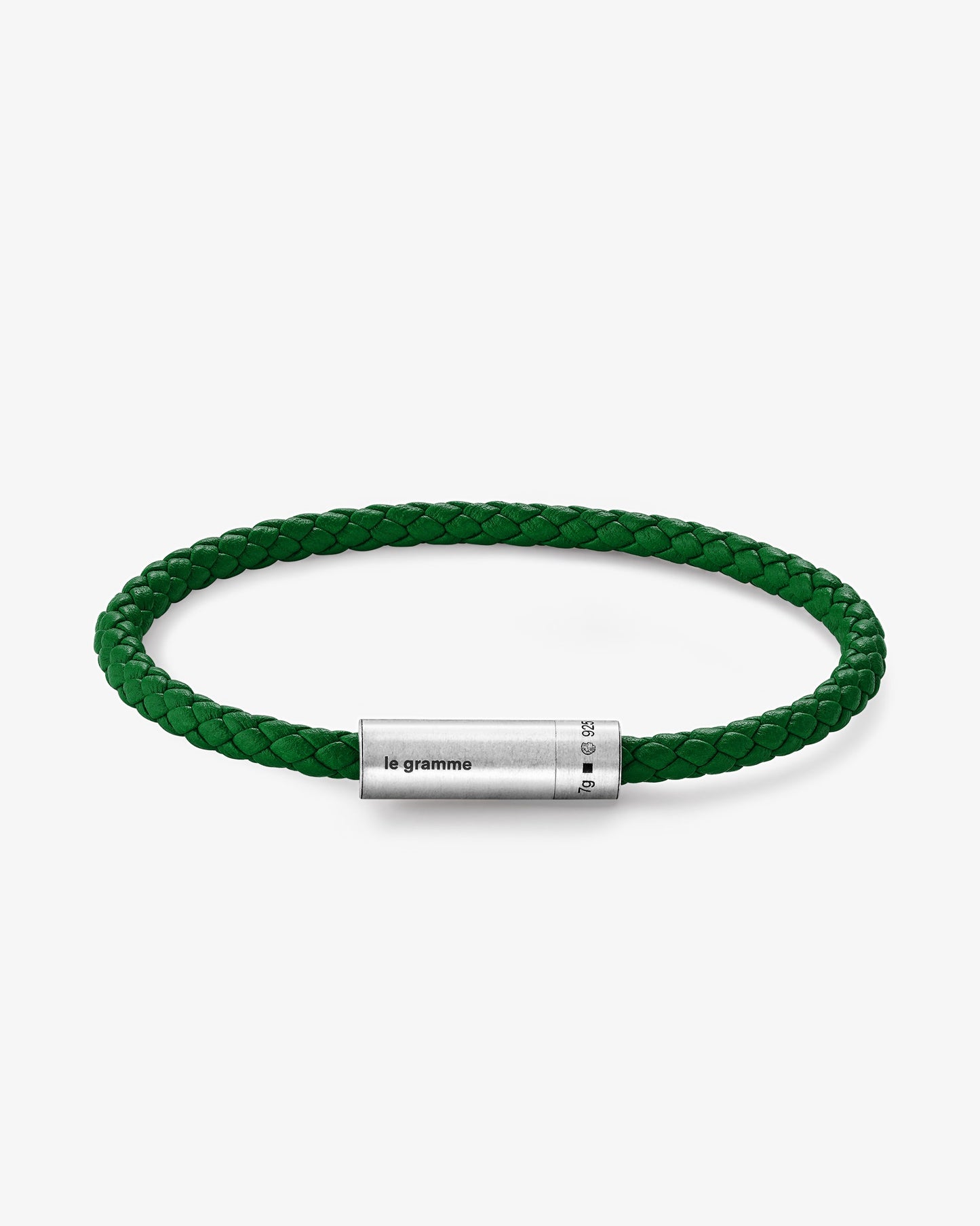 Le gramme 7g green leather cable bracelet