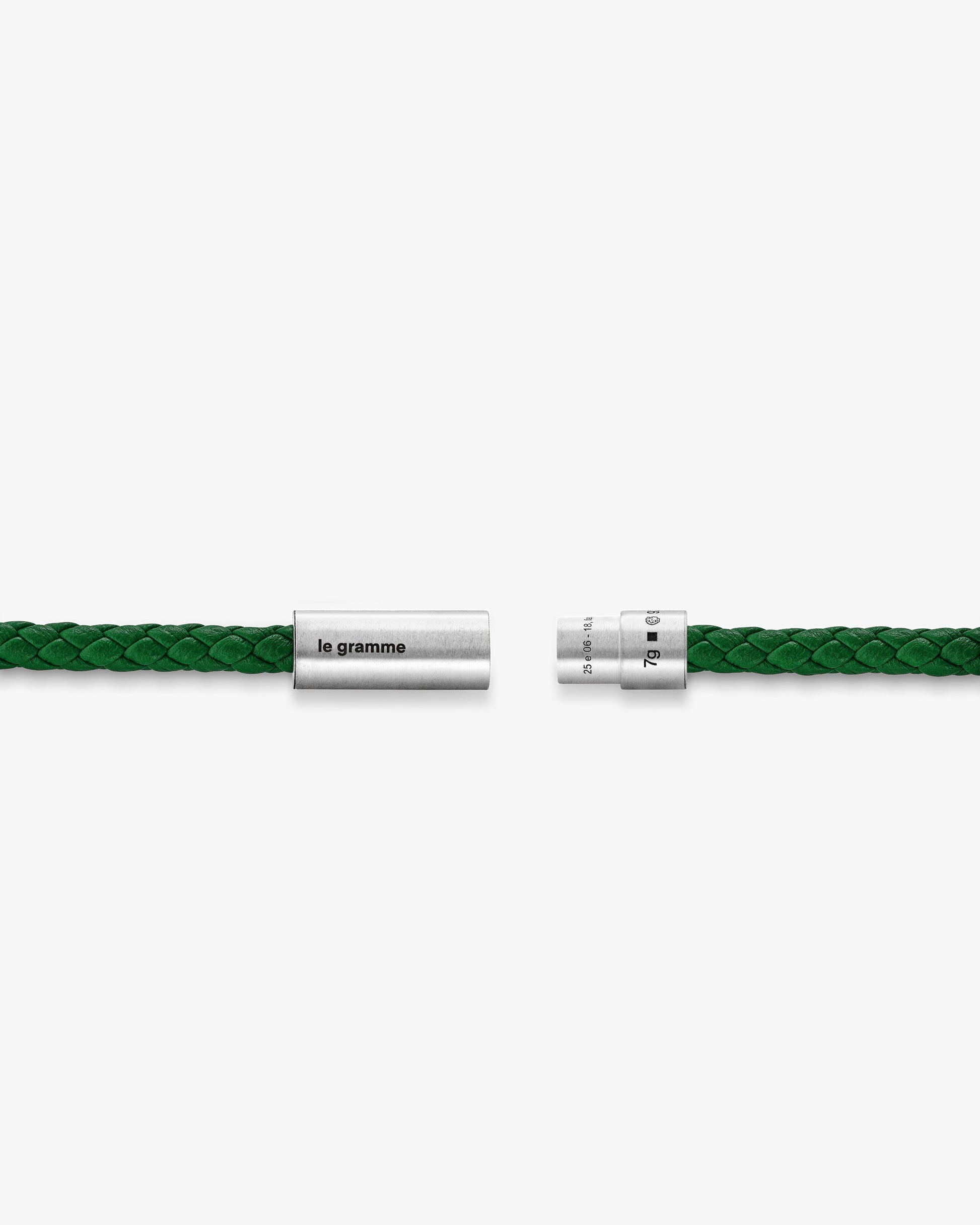 Le gramme 7g green leather cable bracelet