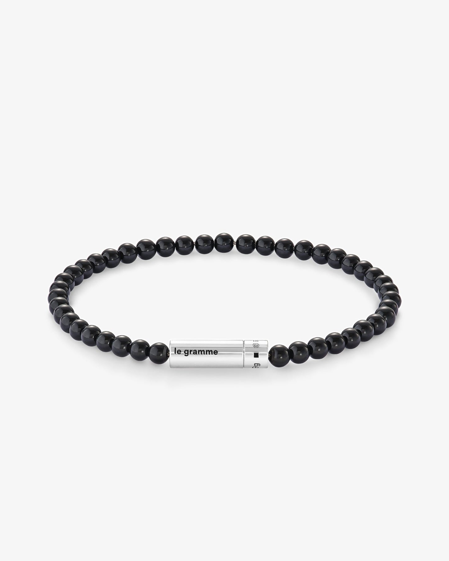 Le gramme 11g onyx beads cable bracelet